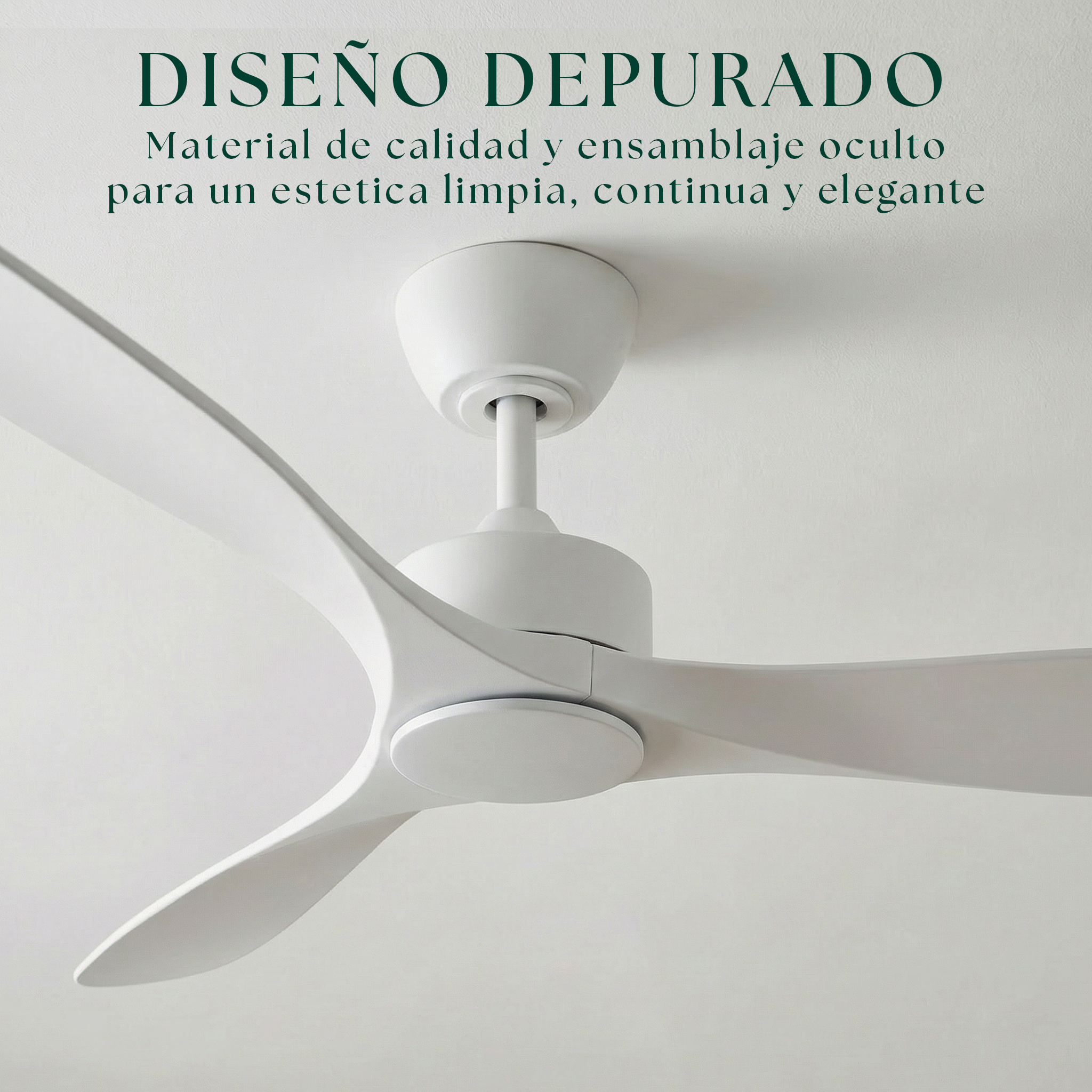 Ventilador de techo Boreal de 132 cm (10–25 m²) – 3 aspas de ABS