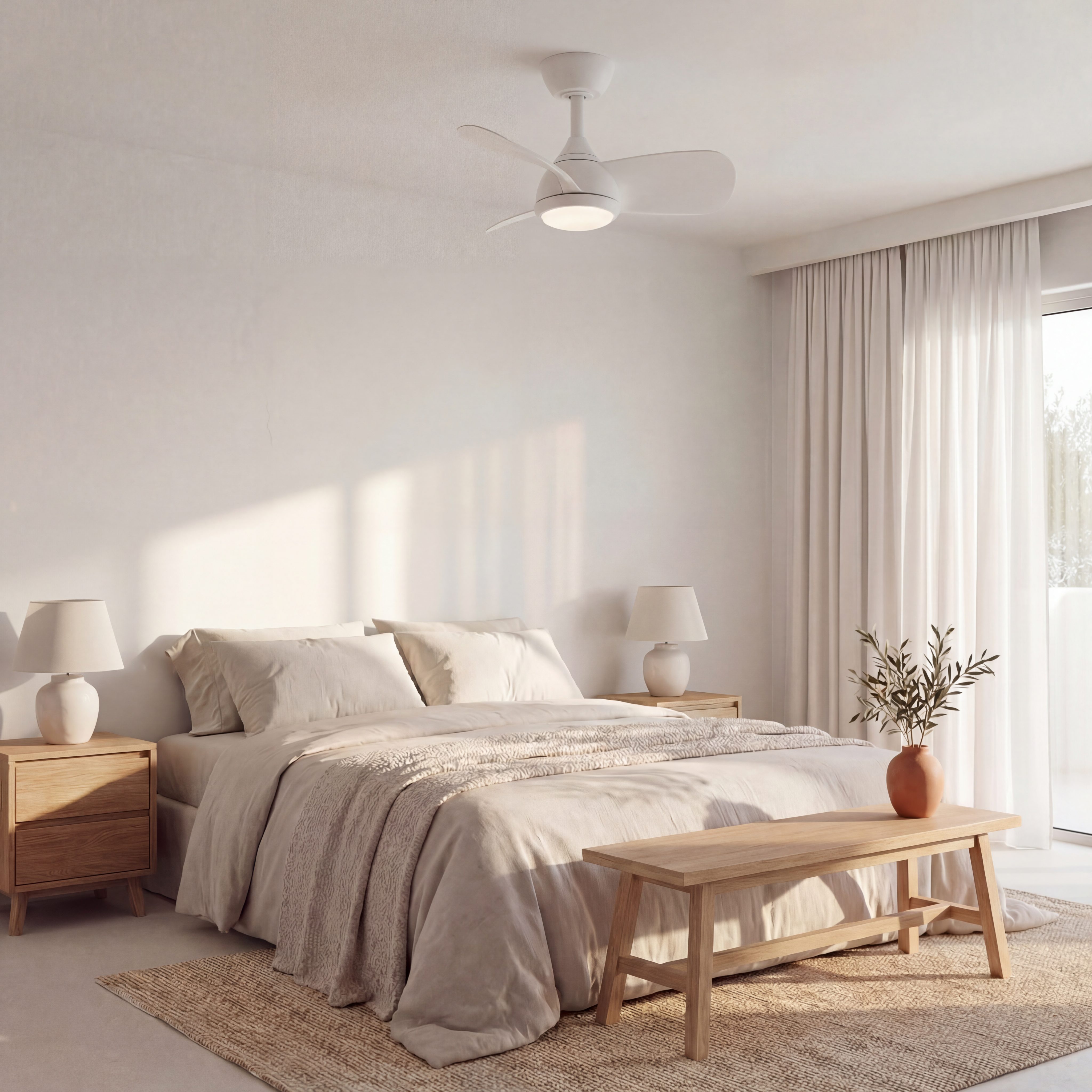 Veleo Ventilatore da Soffitto 60 cm (<8 m²) – 3 Pale in ABS