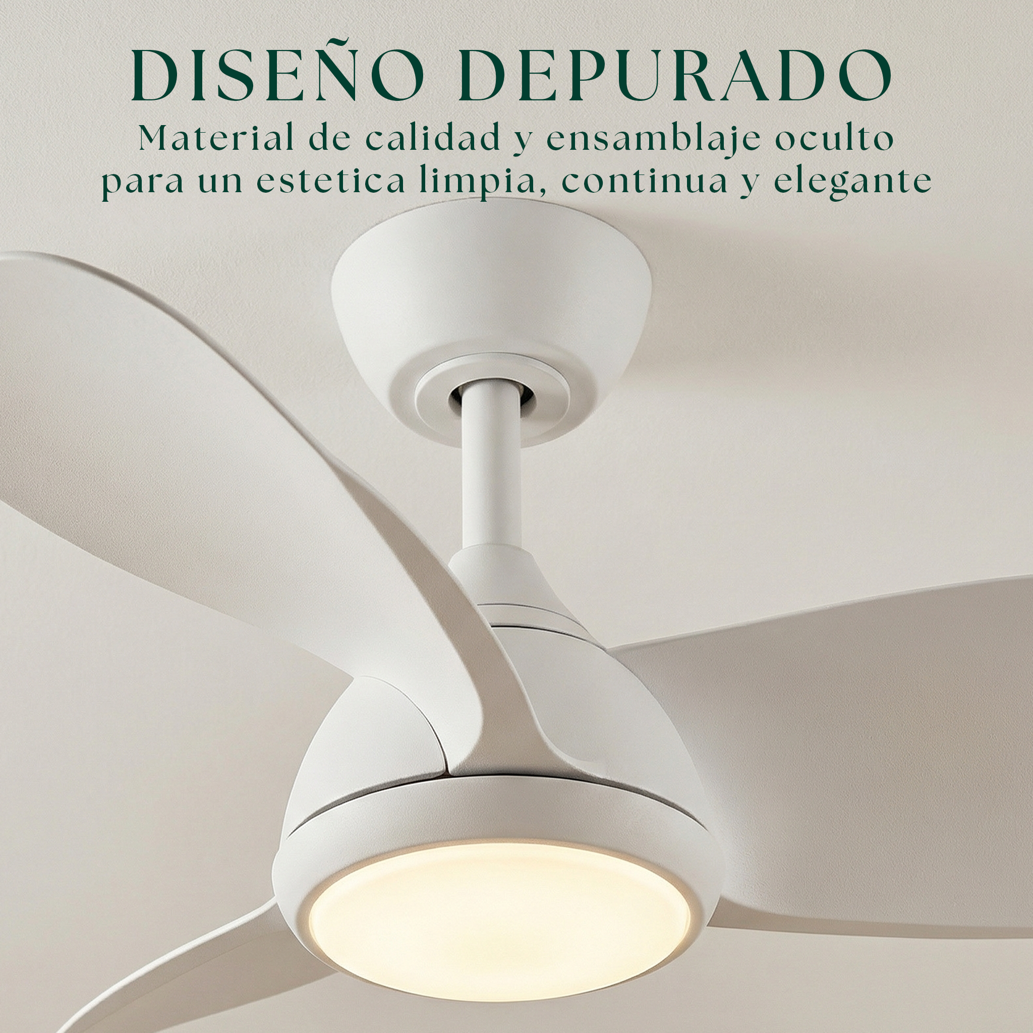 Ventilador de techo Veleo de 60 cm (<8 m²) – 3 aspas de ABS