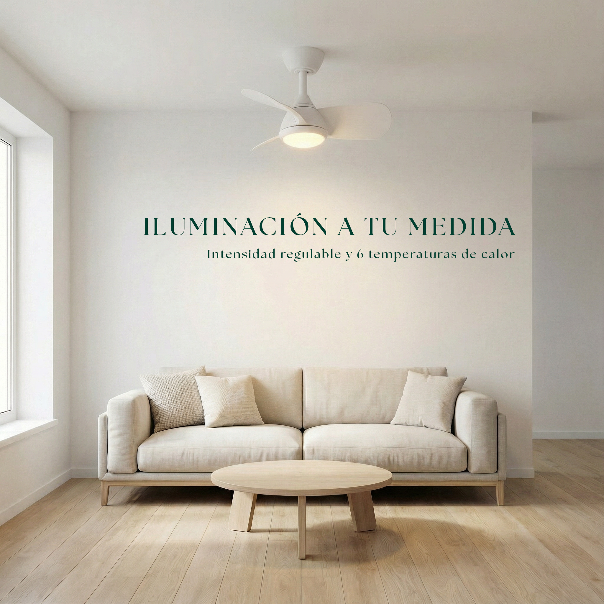 Ventilador de techo Veleo de 60 cm (<8 m²) – 3 aspas de ABS