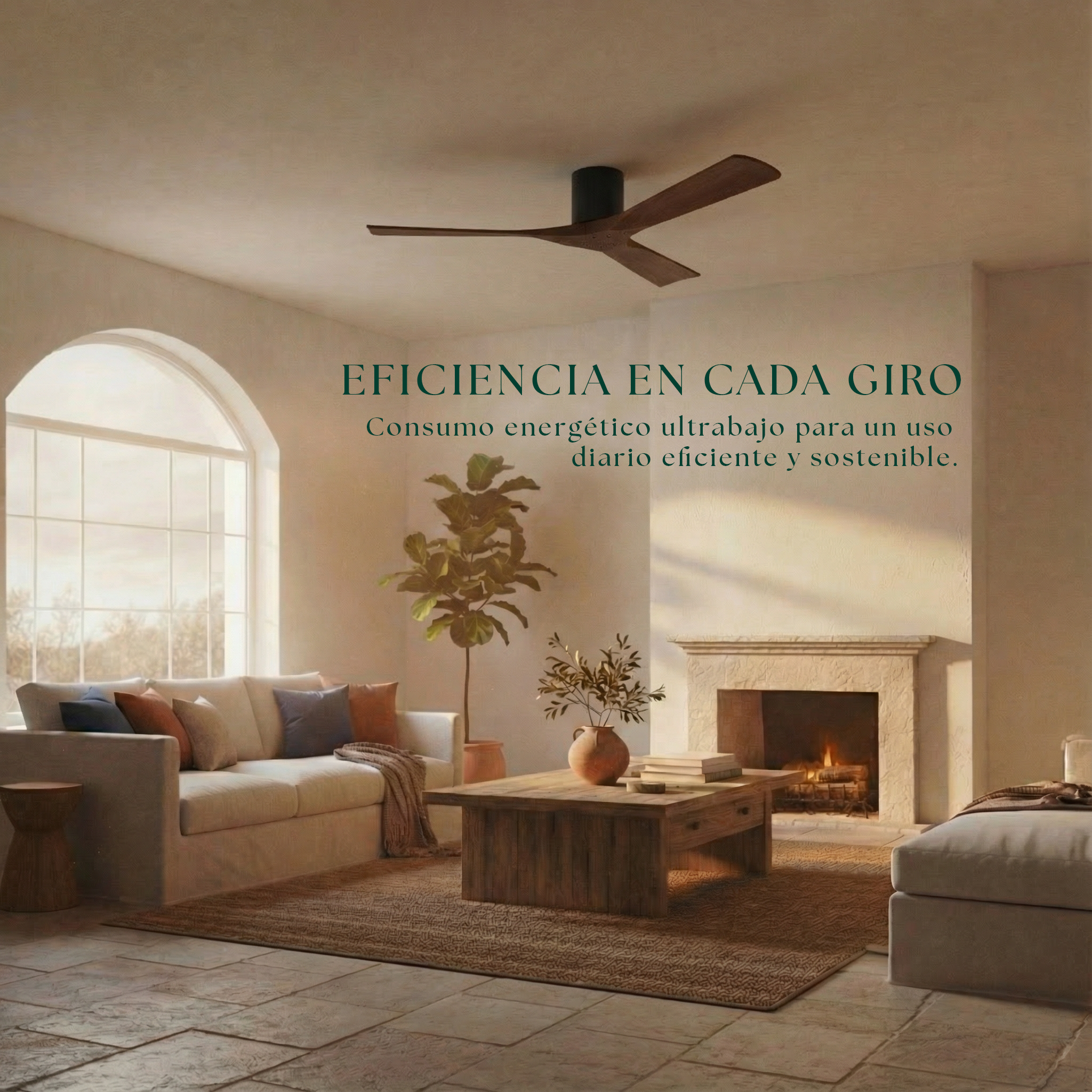 Ventilador de Techo de Madera Etoile 132 cm y 112 cm