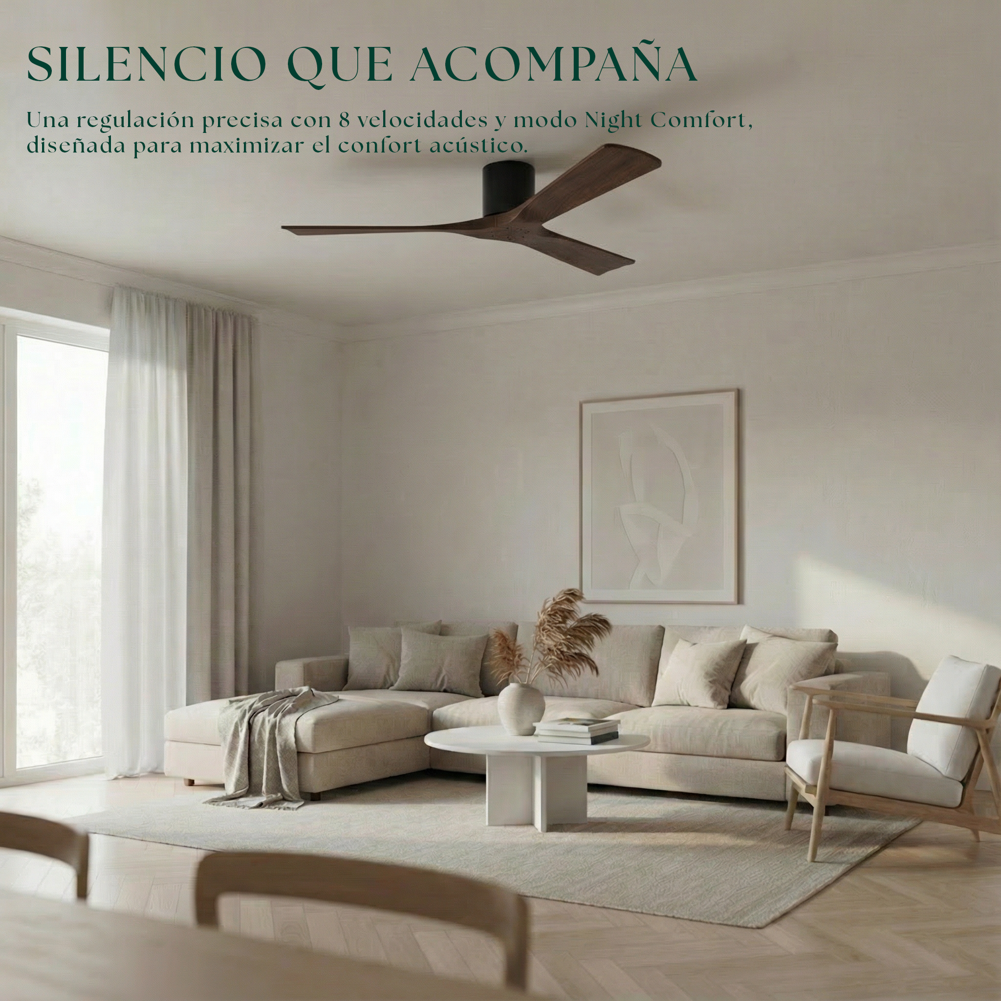 Ventilador de Techo de Madera Etoile 132 cm y 112 cm