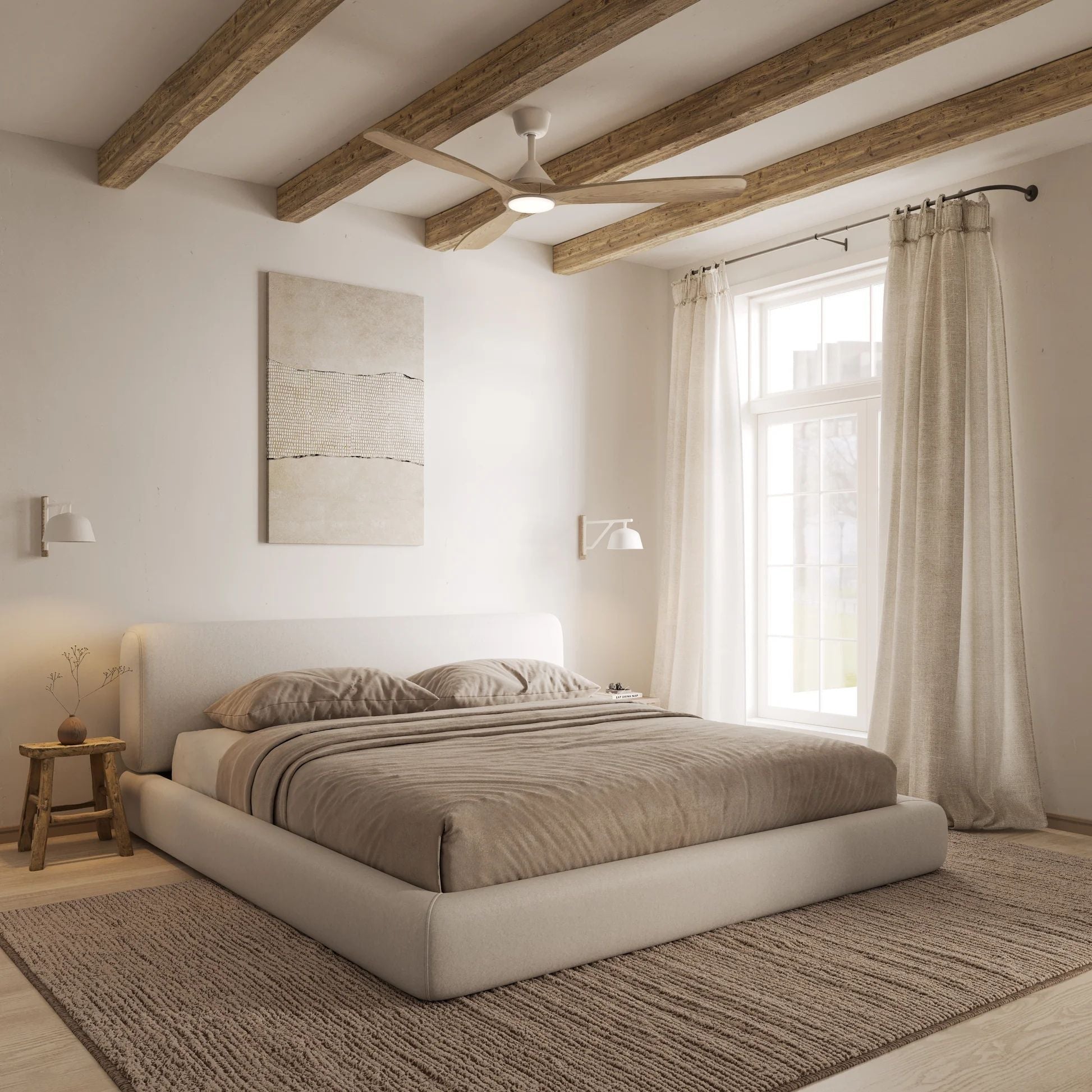 Dolomiti Ventilatore da Soffitto in Legno (132 cm / 112 cm)