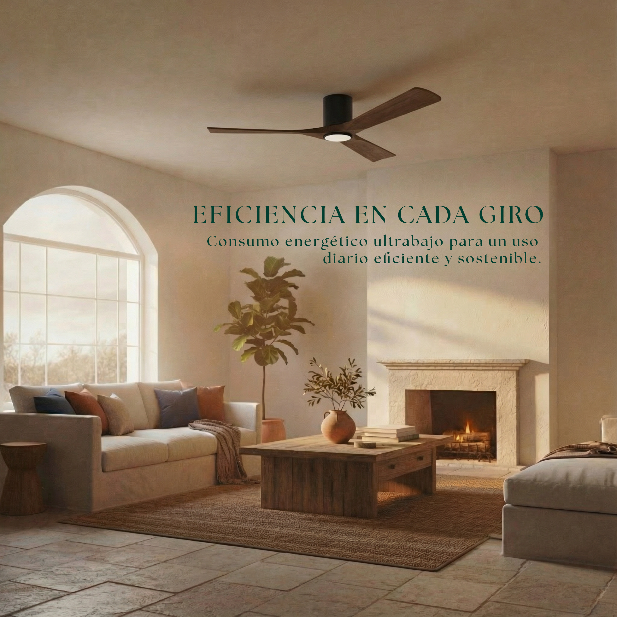 Ventilador de Techo de Madera Etoile 132 cm y 112 cm