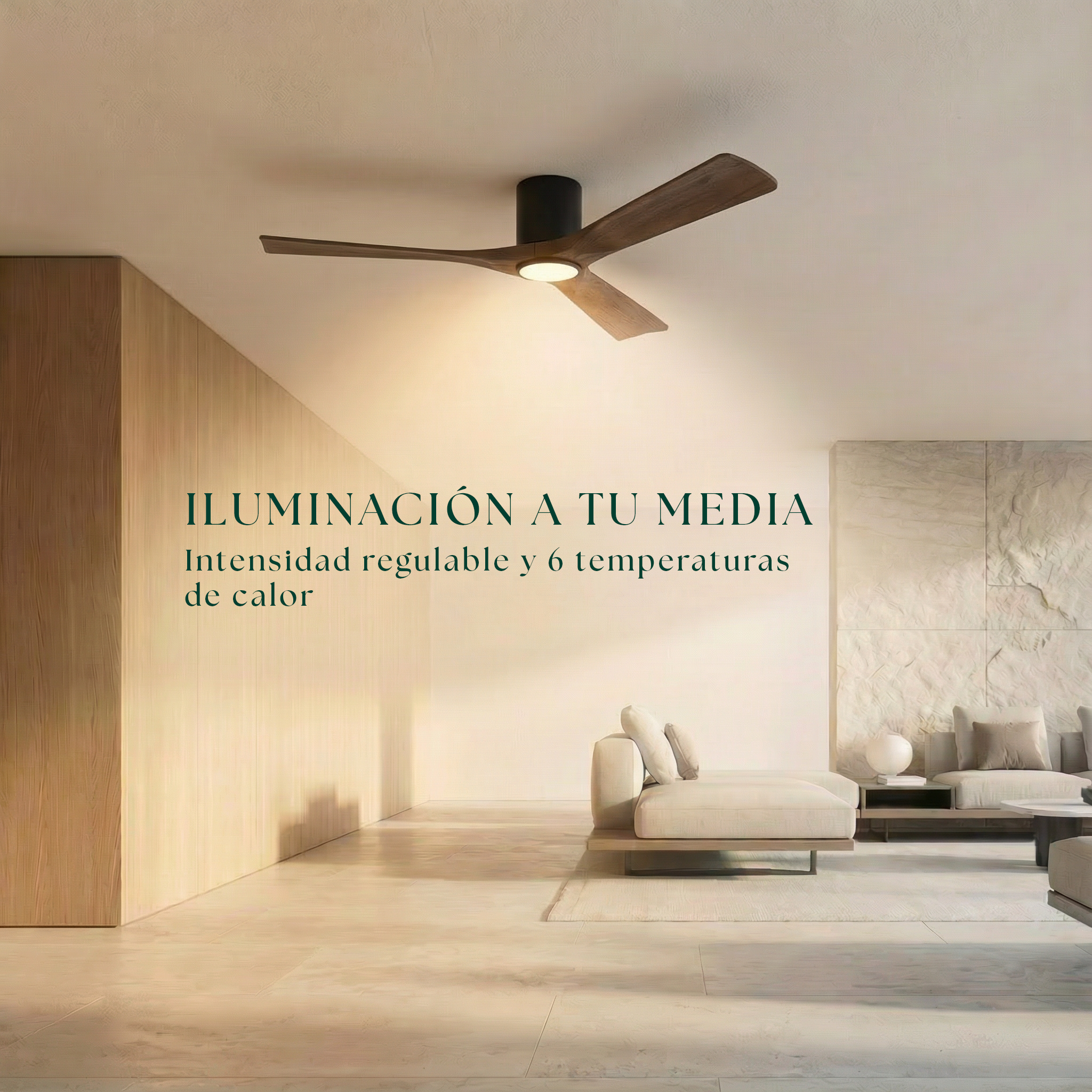 Ventilador de Techo de Madera Etoile 132 cm y 112 cm