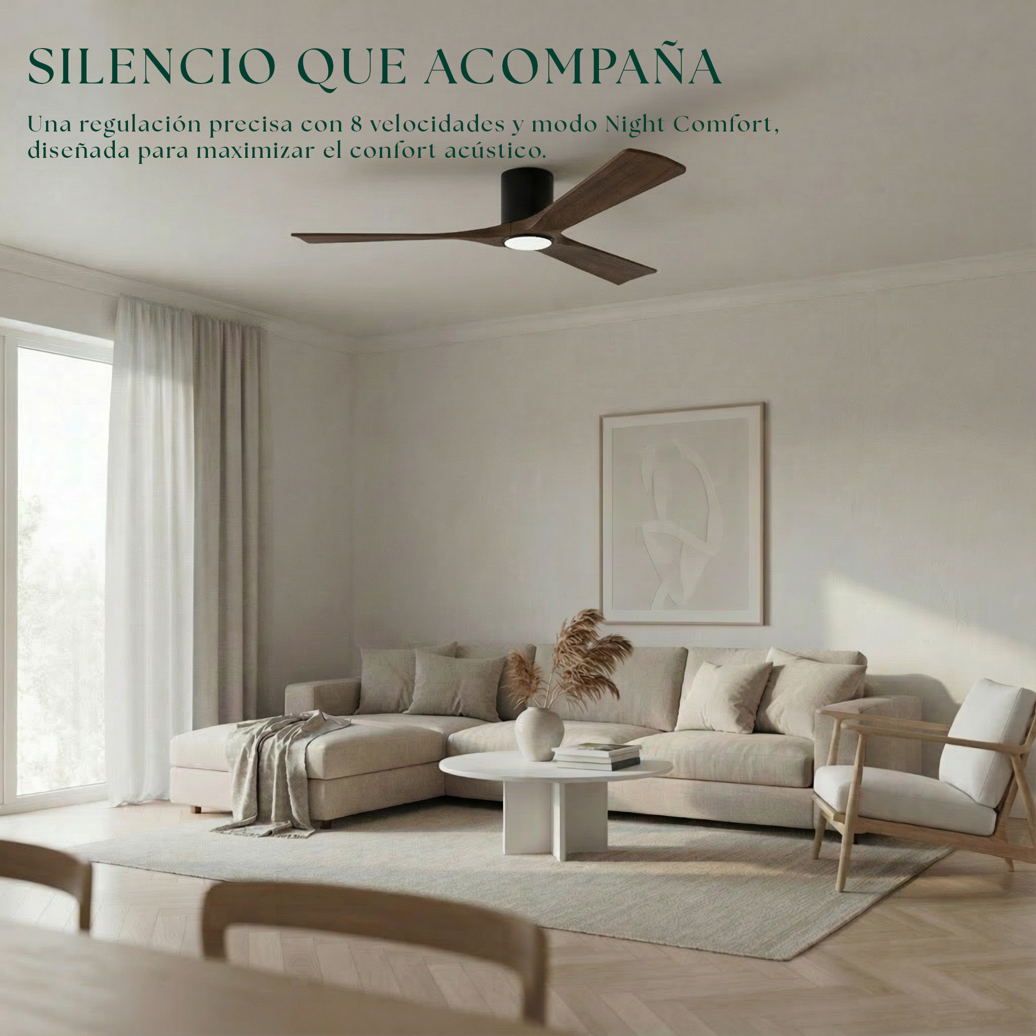 Ventilador de Techo de Madera Etoile 132 cm y 112 cm