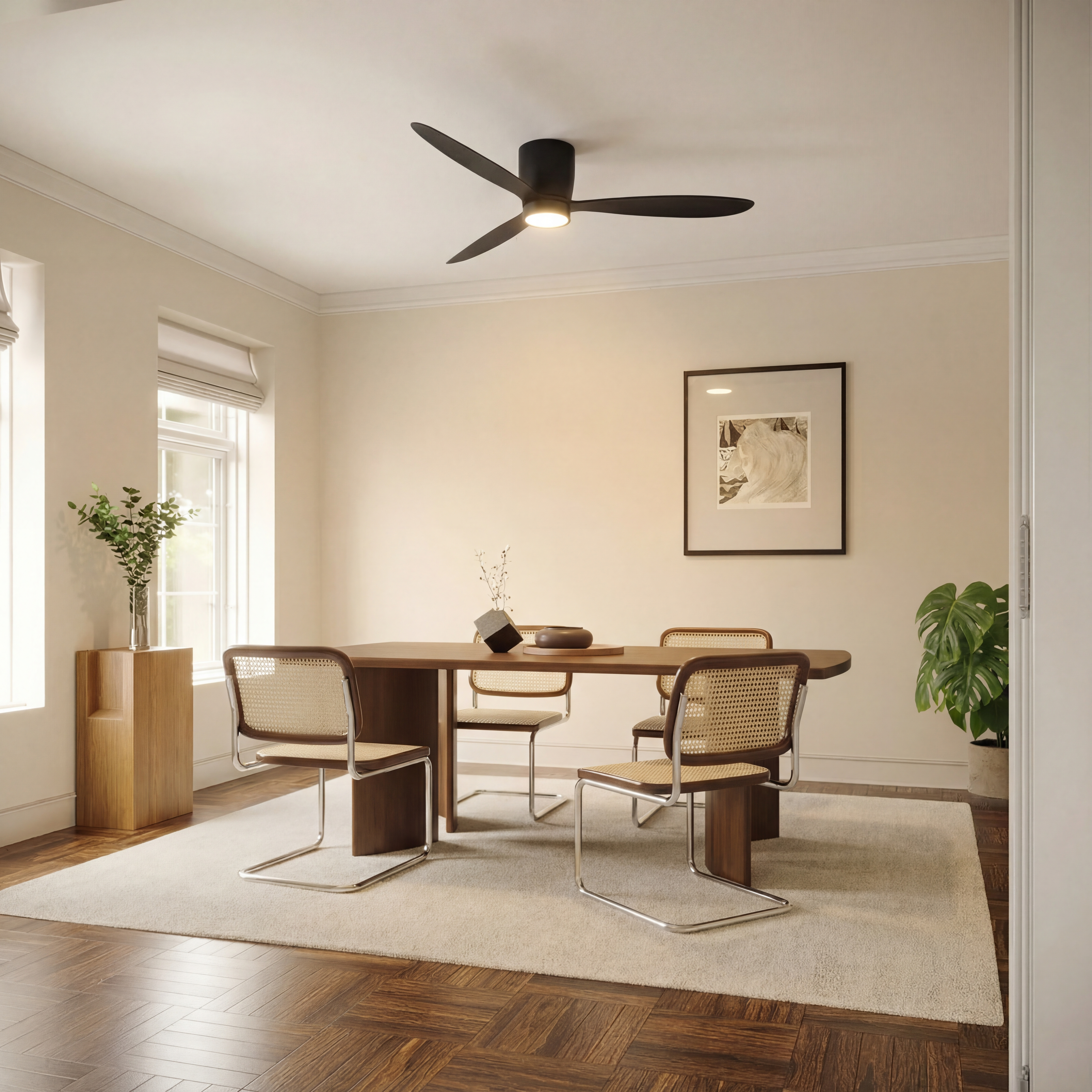 Ventilador de Techo Sirocco de 132 cm (10–25 m²) – 3 Aspas de ABS