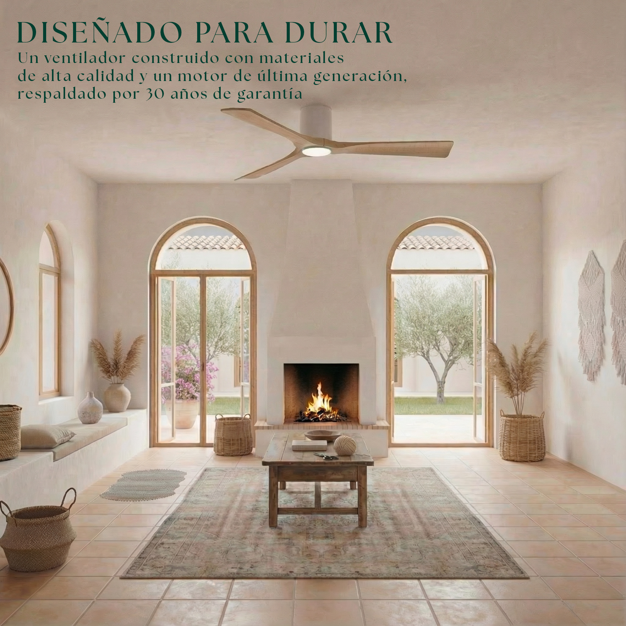 Ventilador de Techo de Madera Etoile 132 cm y 112 cm
