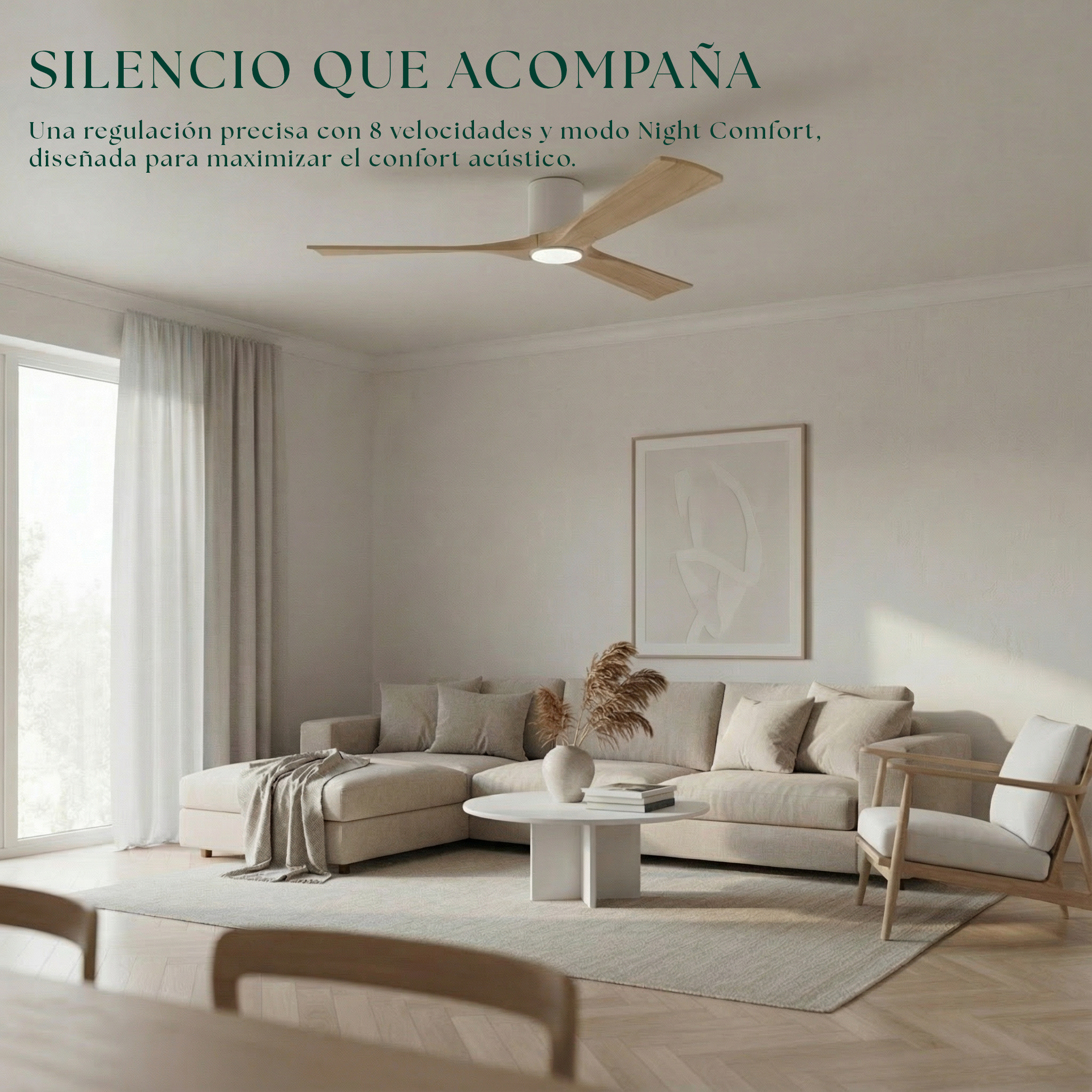 Ventilador de Techo de Madera Etoile 132 cm y 112 cm