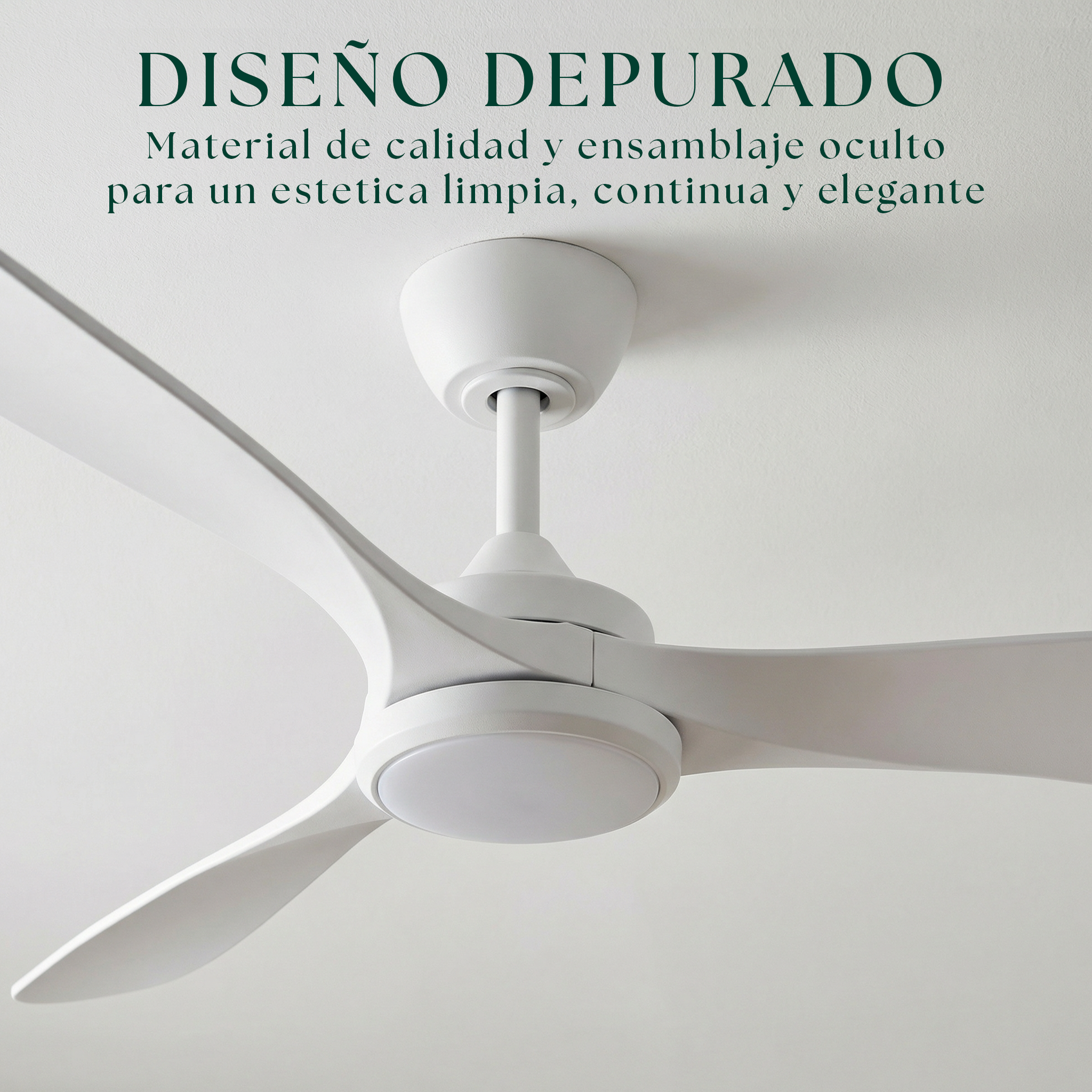 Ventilador de techo Boreal de 132 cm (10–25 m²) – 3 aspas de ABS