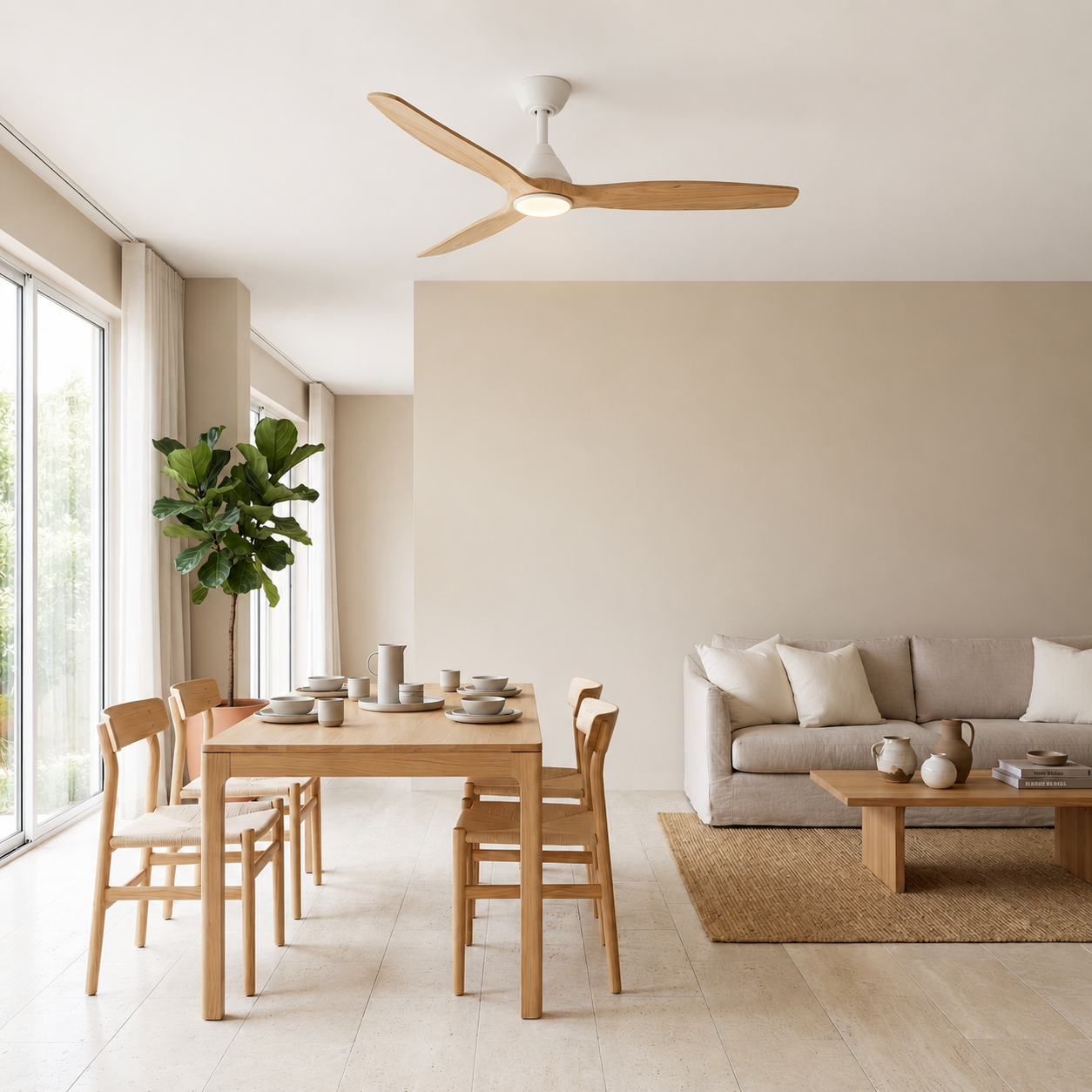 Ventilador de Techo de Madera Dolomiti (132cm / 112cm)