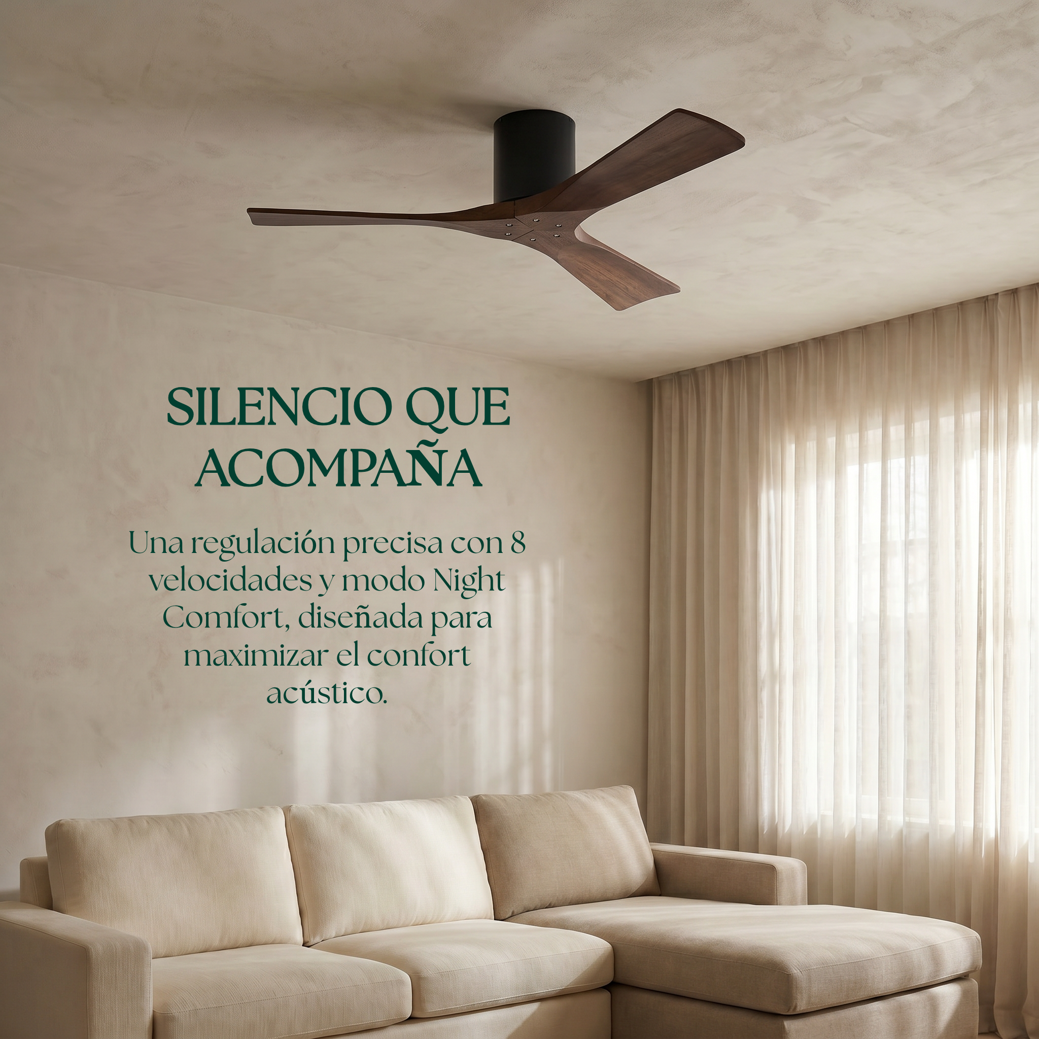 Ventilador de Techo de Madera Etoile 132 cm y 112 cm