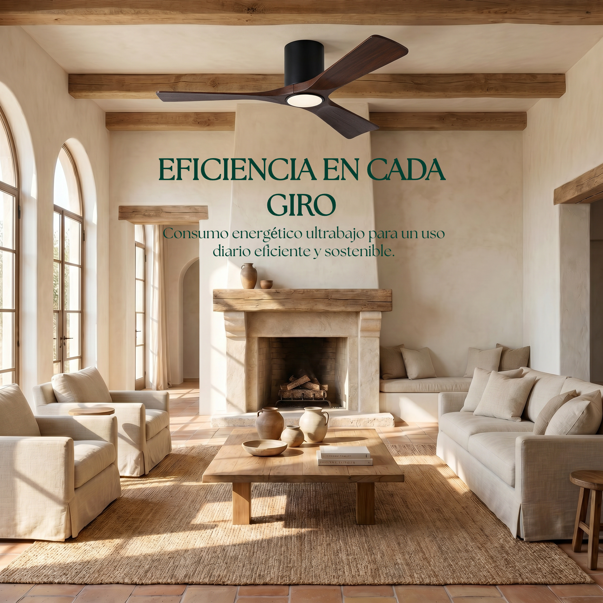 Ventilador de Techo de Madera Etoile 132 cm y 112 cm