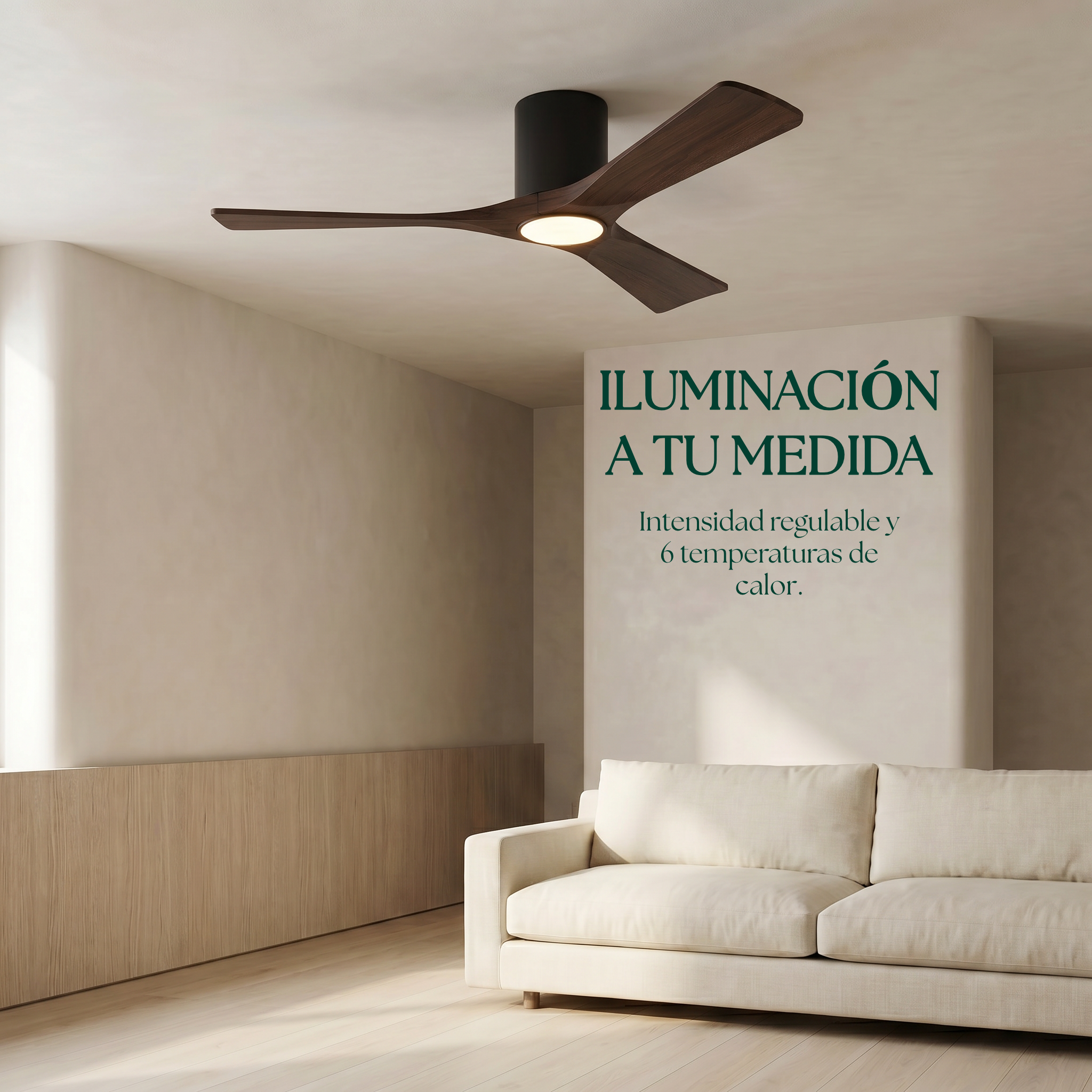 Ventilador de Techo de Madera Etoile 132 cm y 112 cm