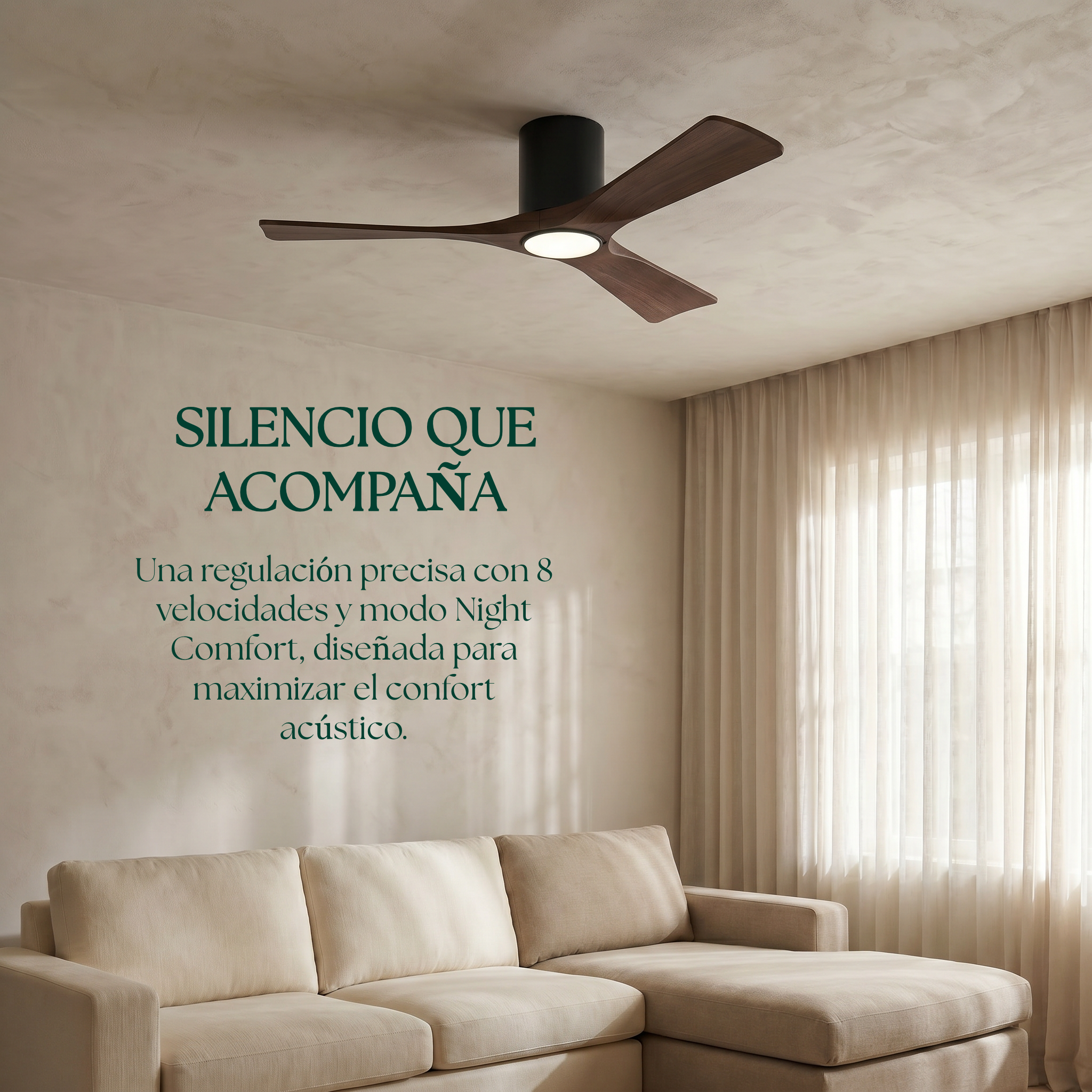 Ventilador de Techo de Madera Etoile 132 cm y 112 cm