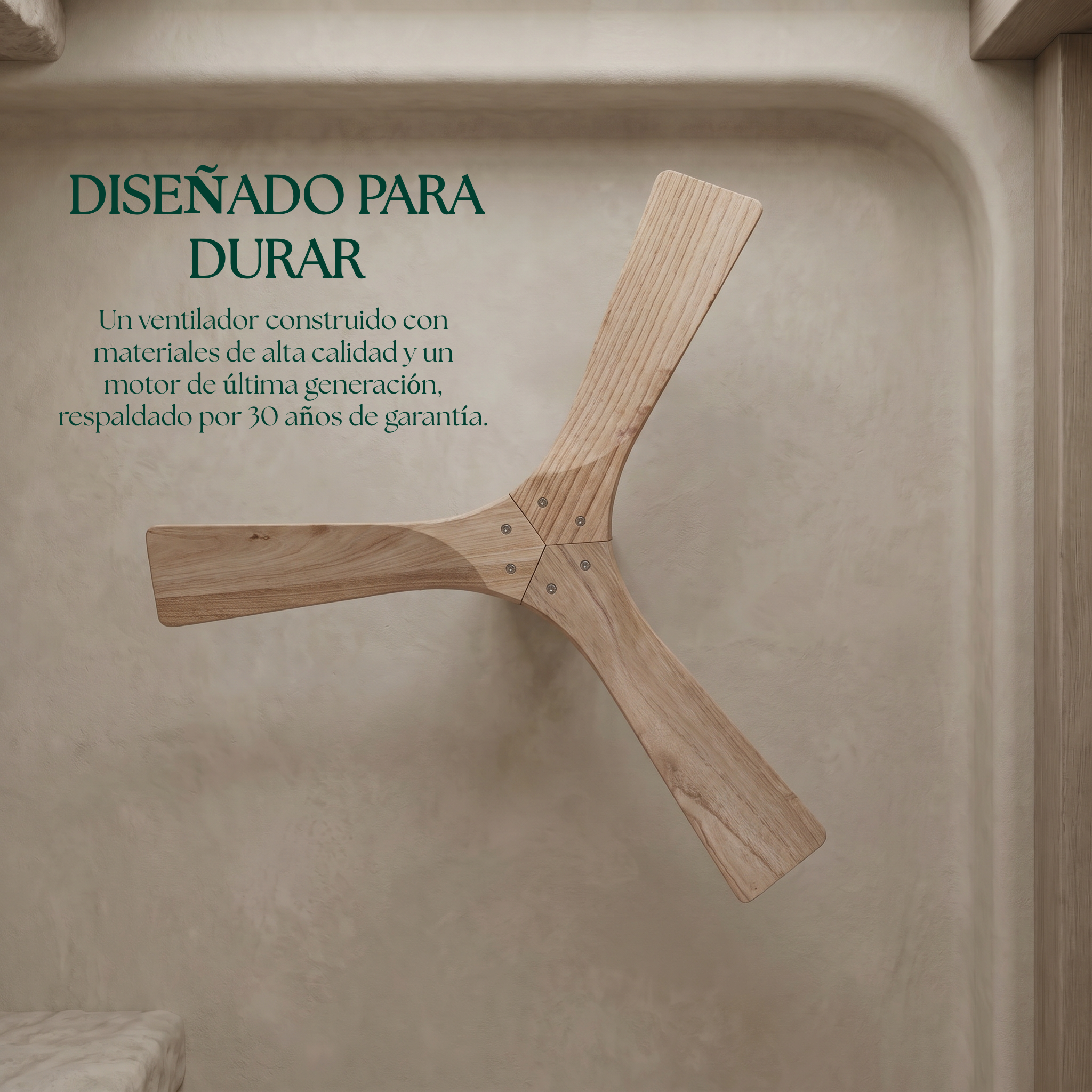 Ventilador de Techo de Madera Etoile 132 cm y 112 cm