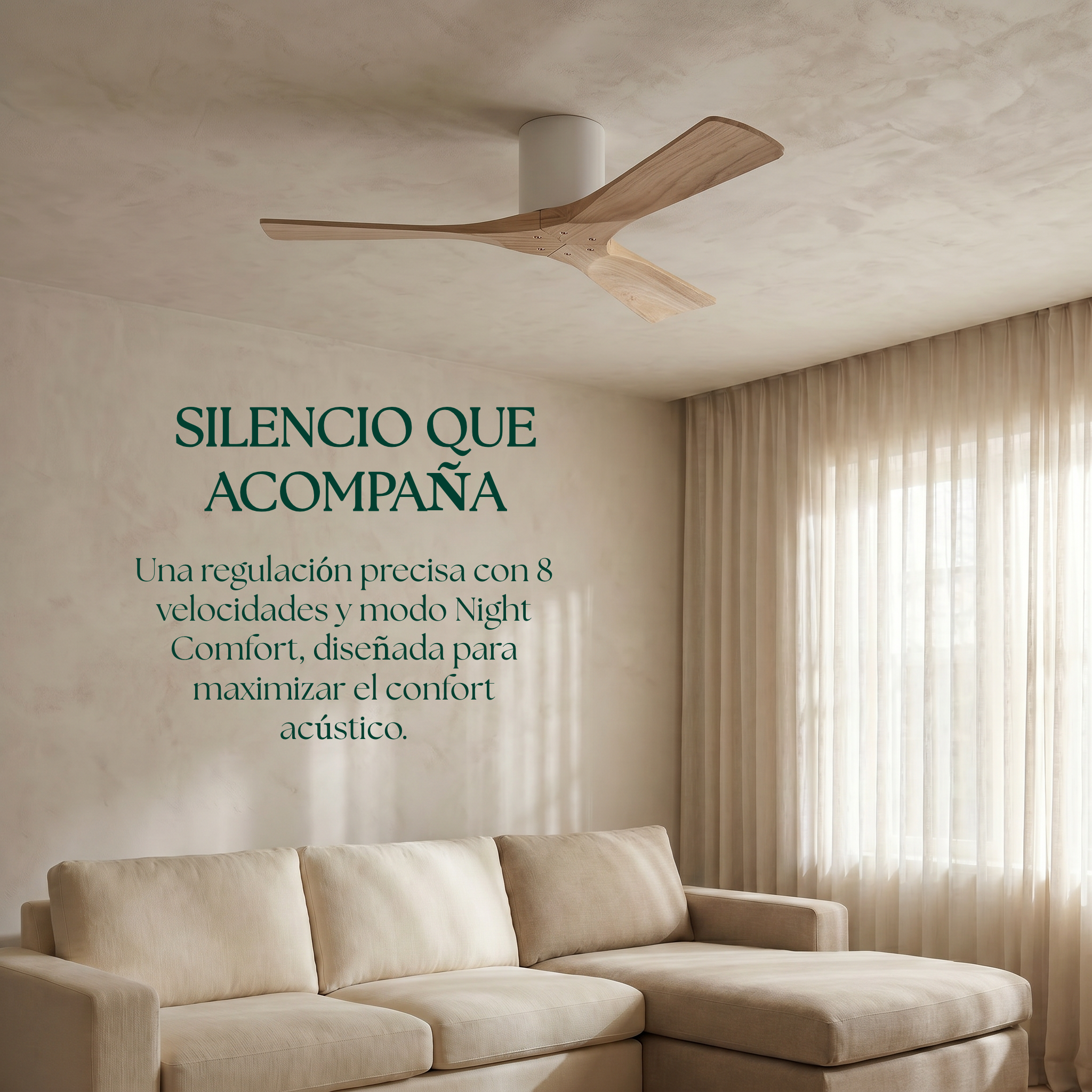 Ventilador de Techo de Madera Etoile 132 cm y 112 cm