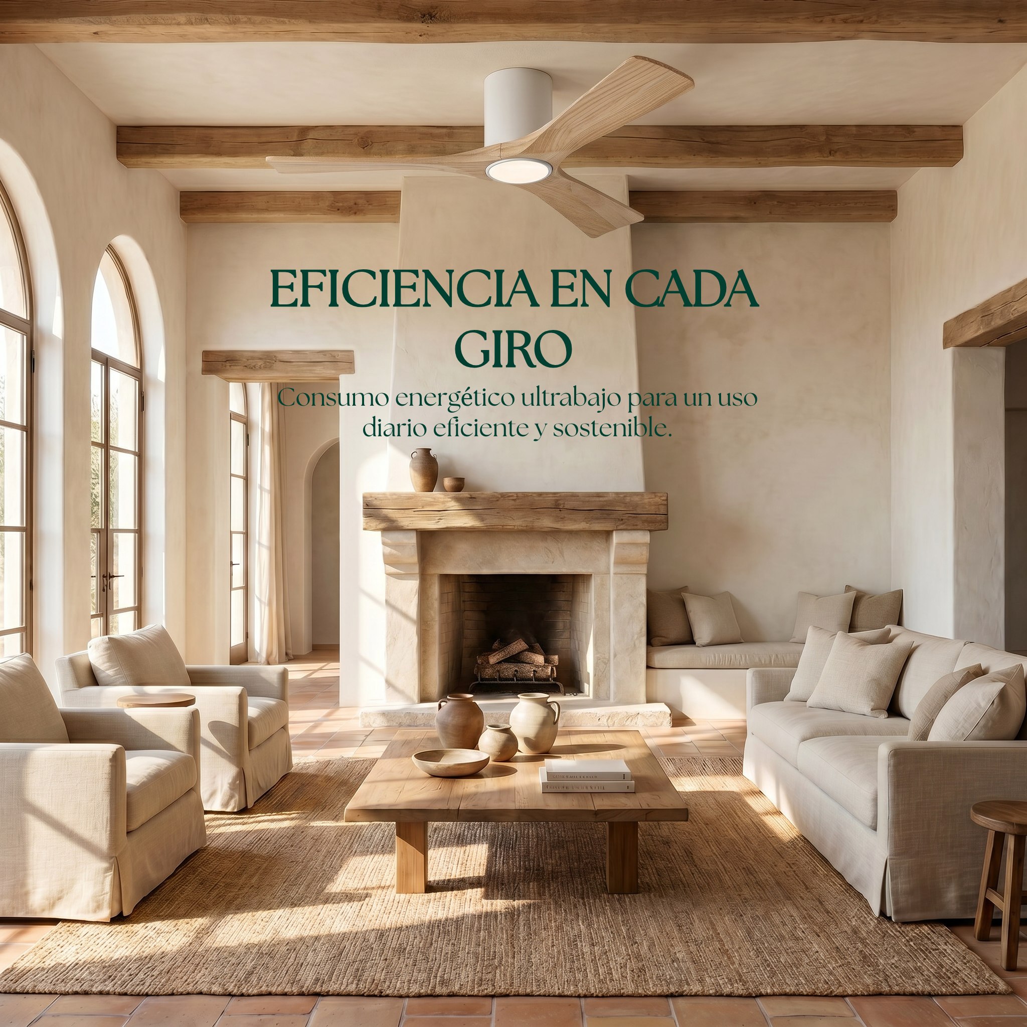 Ventilador de Techo de Madera Etoile 132 cm y 112 cm
