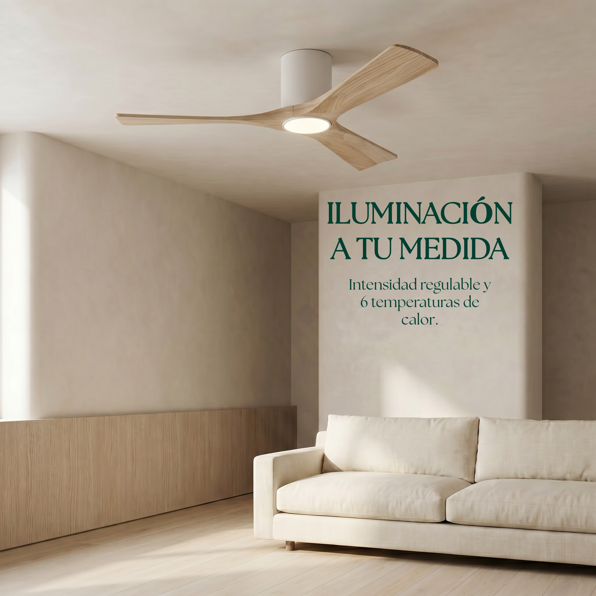 Ventilador de Techo de Madera Etoile 132 cm y 112 cm