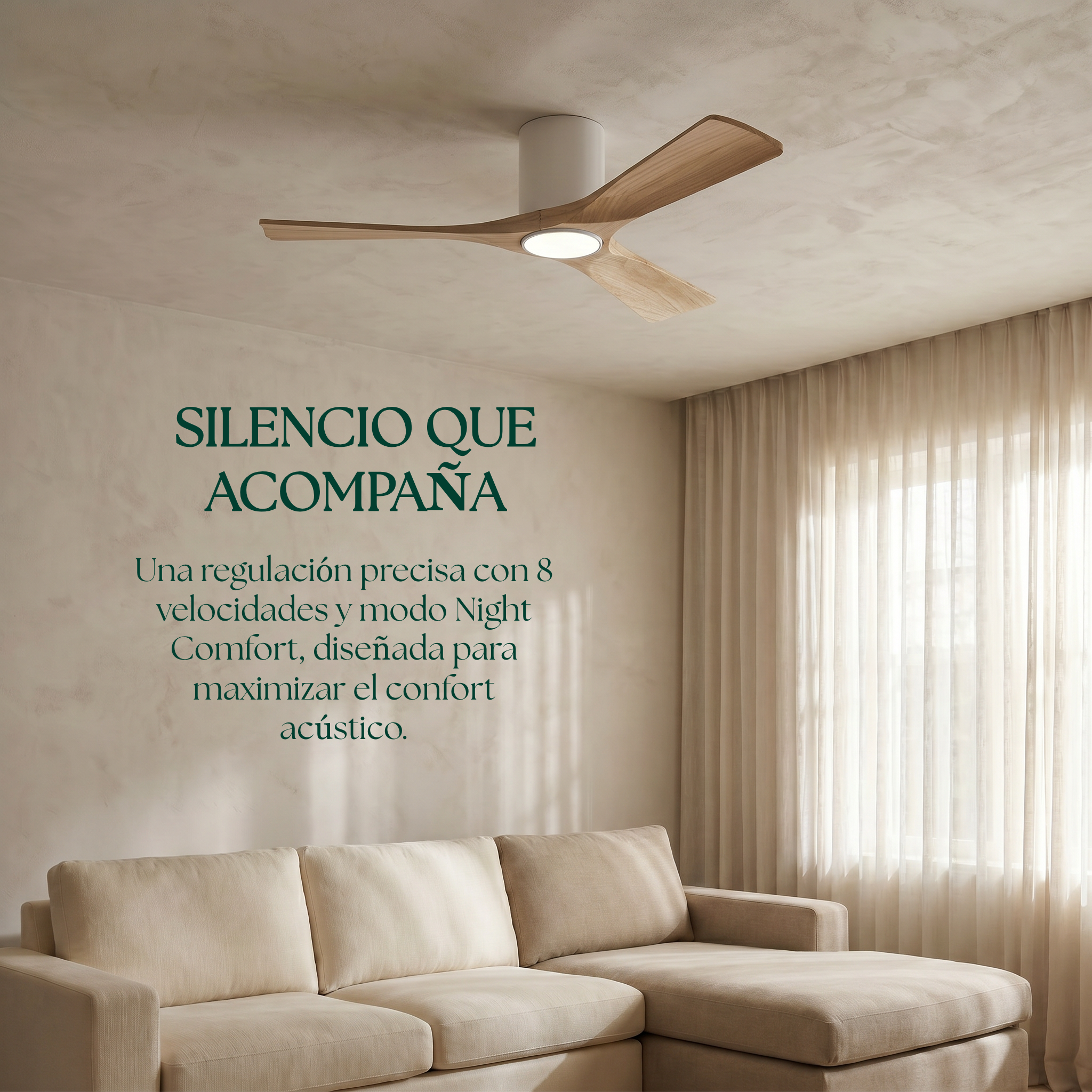 Ventilador de Techo de Madera Etoile 132 cm y 112 cm
