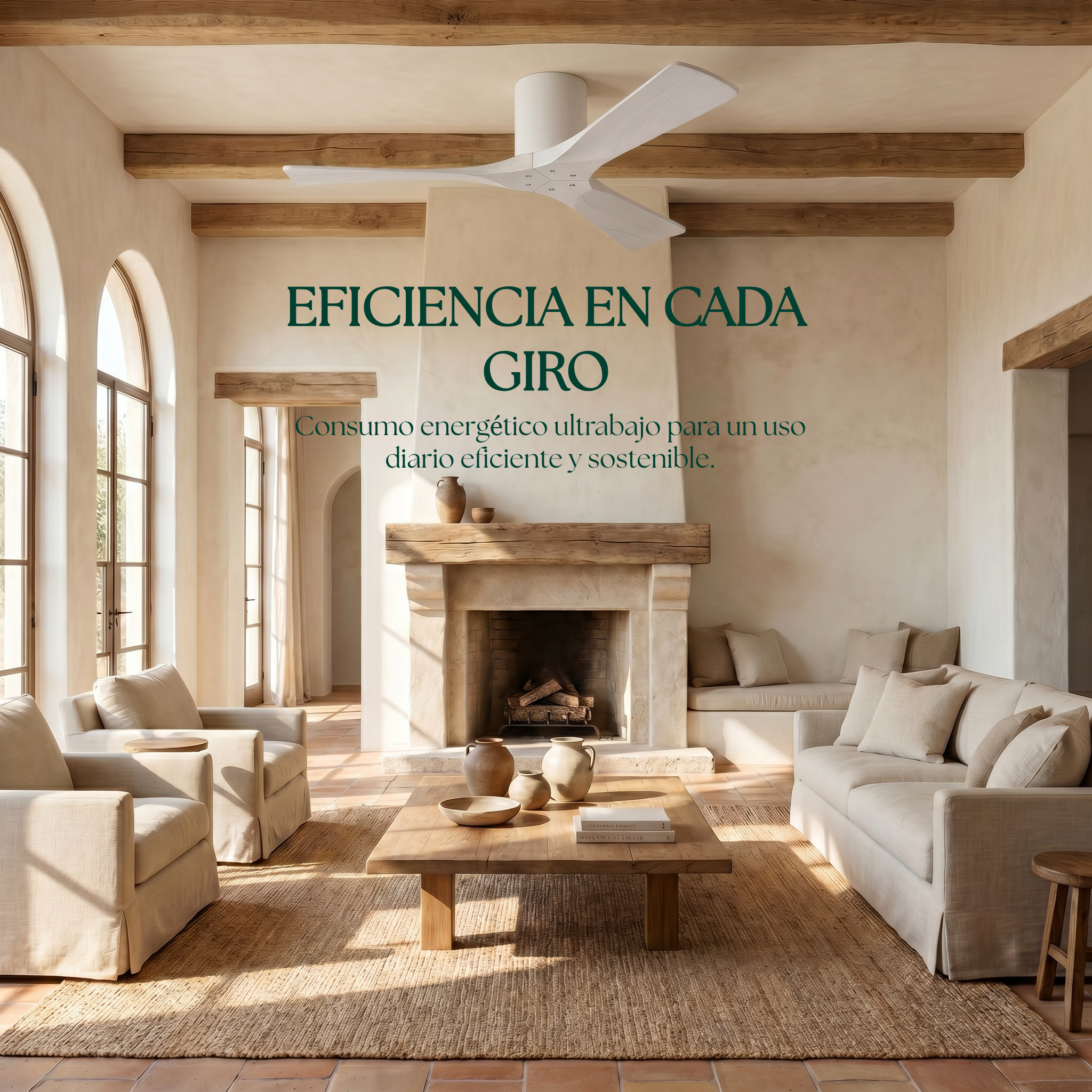 Ventilador de Techo de Madera Etoile 132 cm y 112 cm