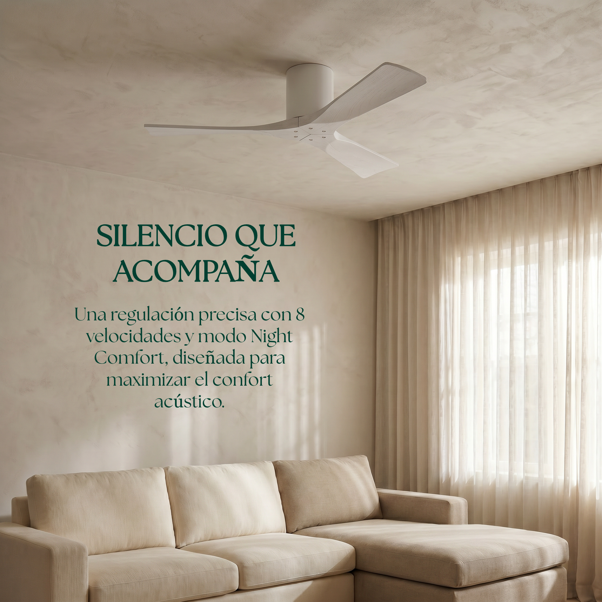 Ventilador de Techo de Madera Etoile 132 cm y 112 cm