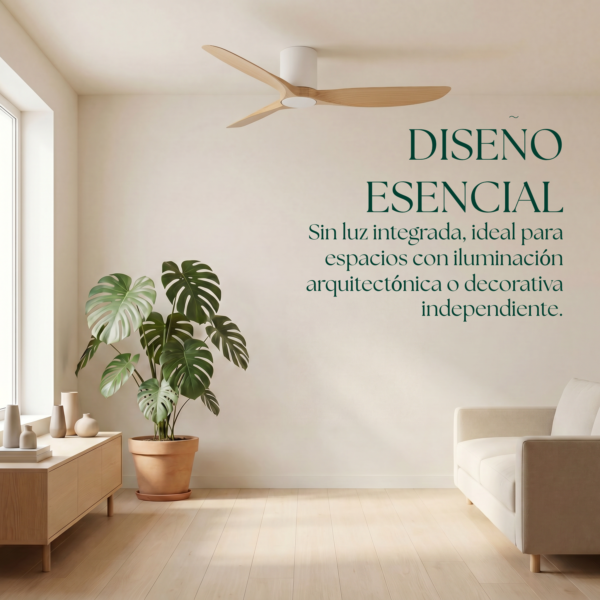 Ventilador de Techo Golfet de 132 cm (10–20 m²) – 3 Aspas ABS