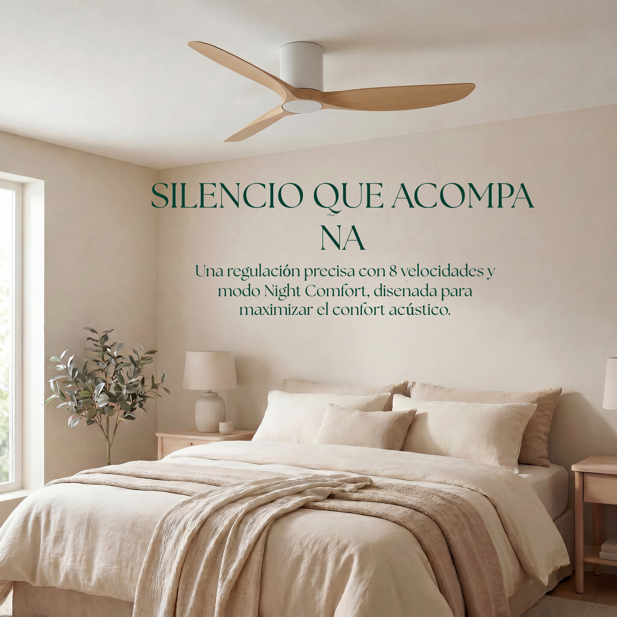 Ventilador de Techo Golfet de 132 cm (10–20 m²) – 3 Aspas ABS