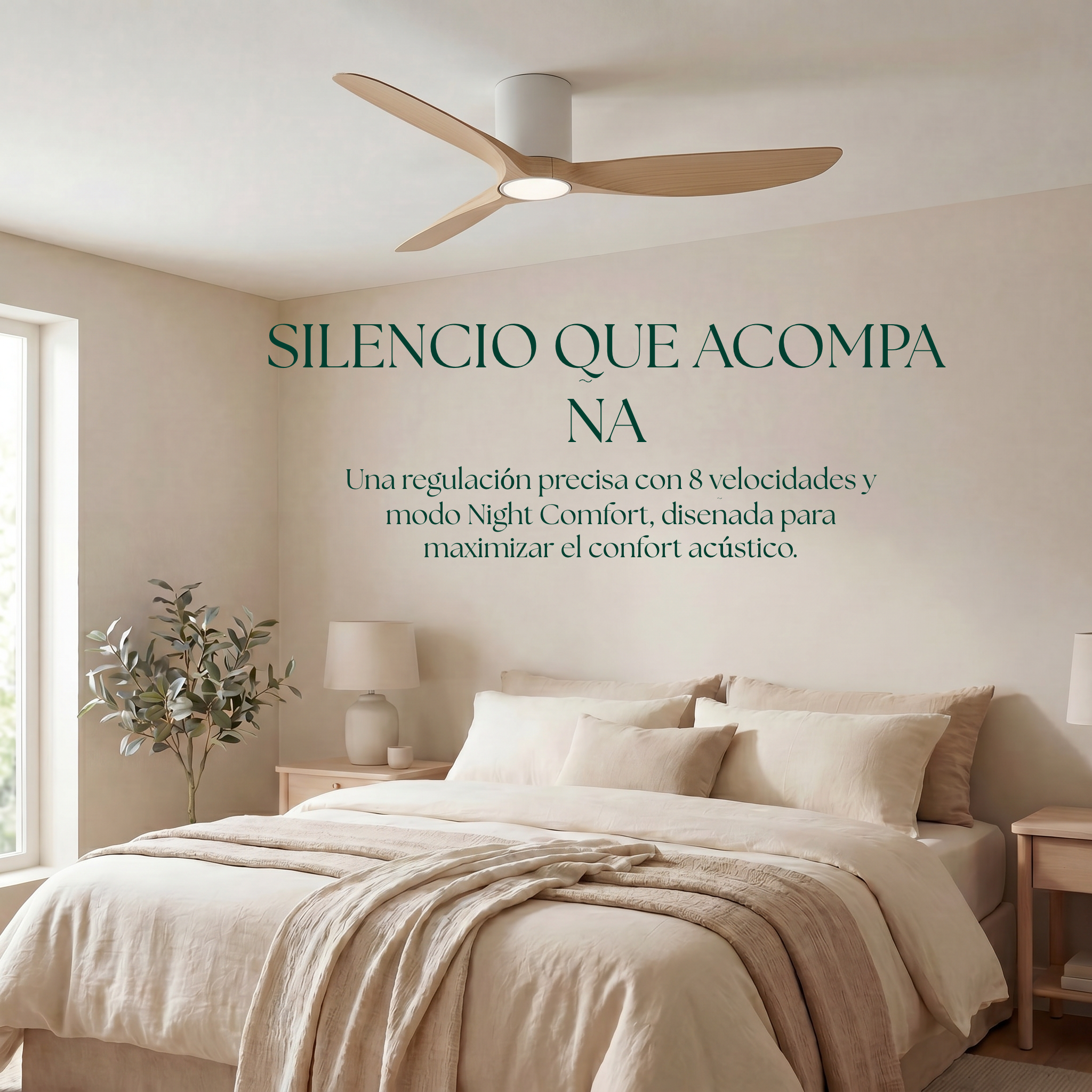 Ventilador de Techo Golfet de 132 cm (10–20 m²) – 3 Aspas ABS