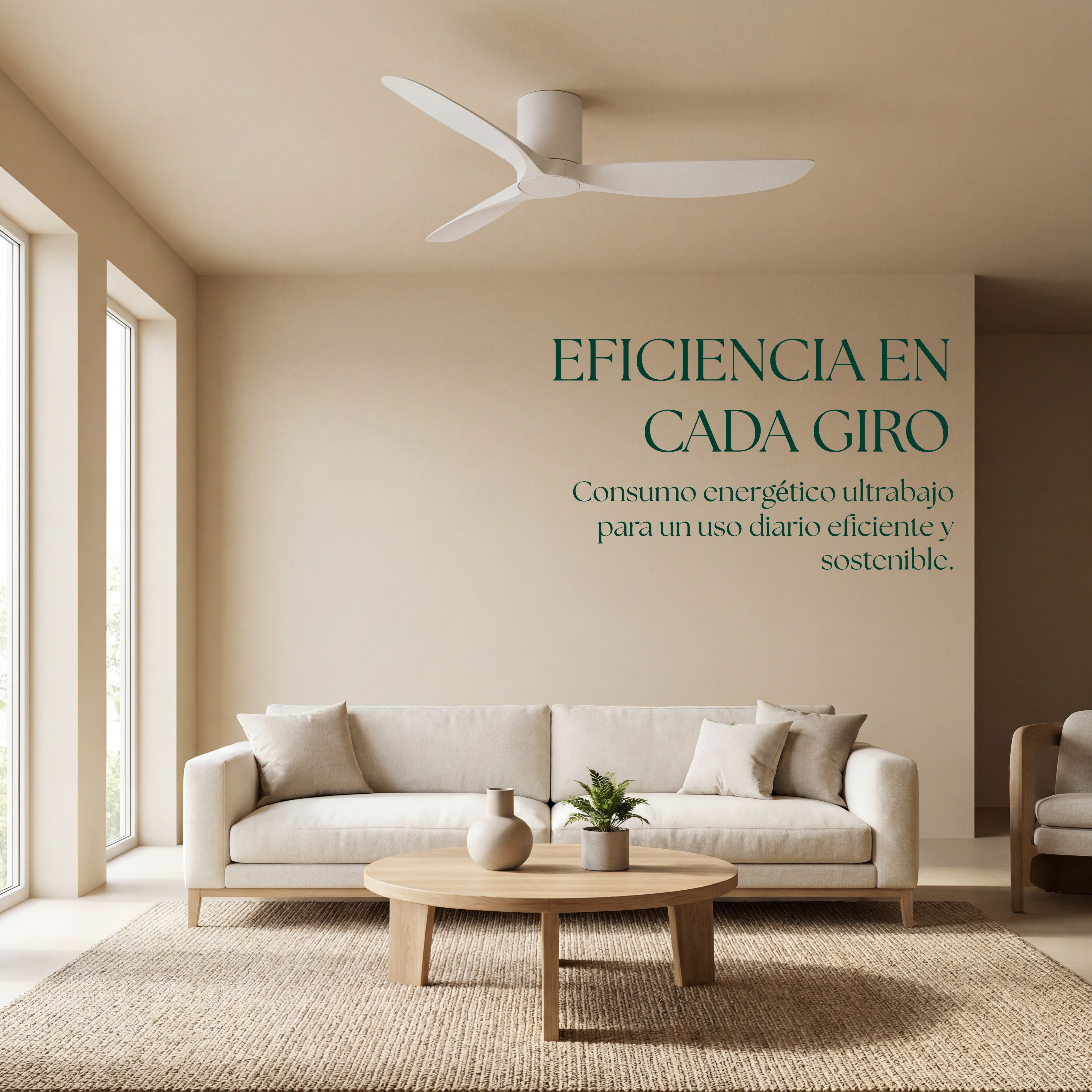 Ventilador de Techo Golfet de 132 cm (10–20 m²) – 3 Aspas ABS