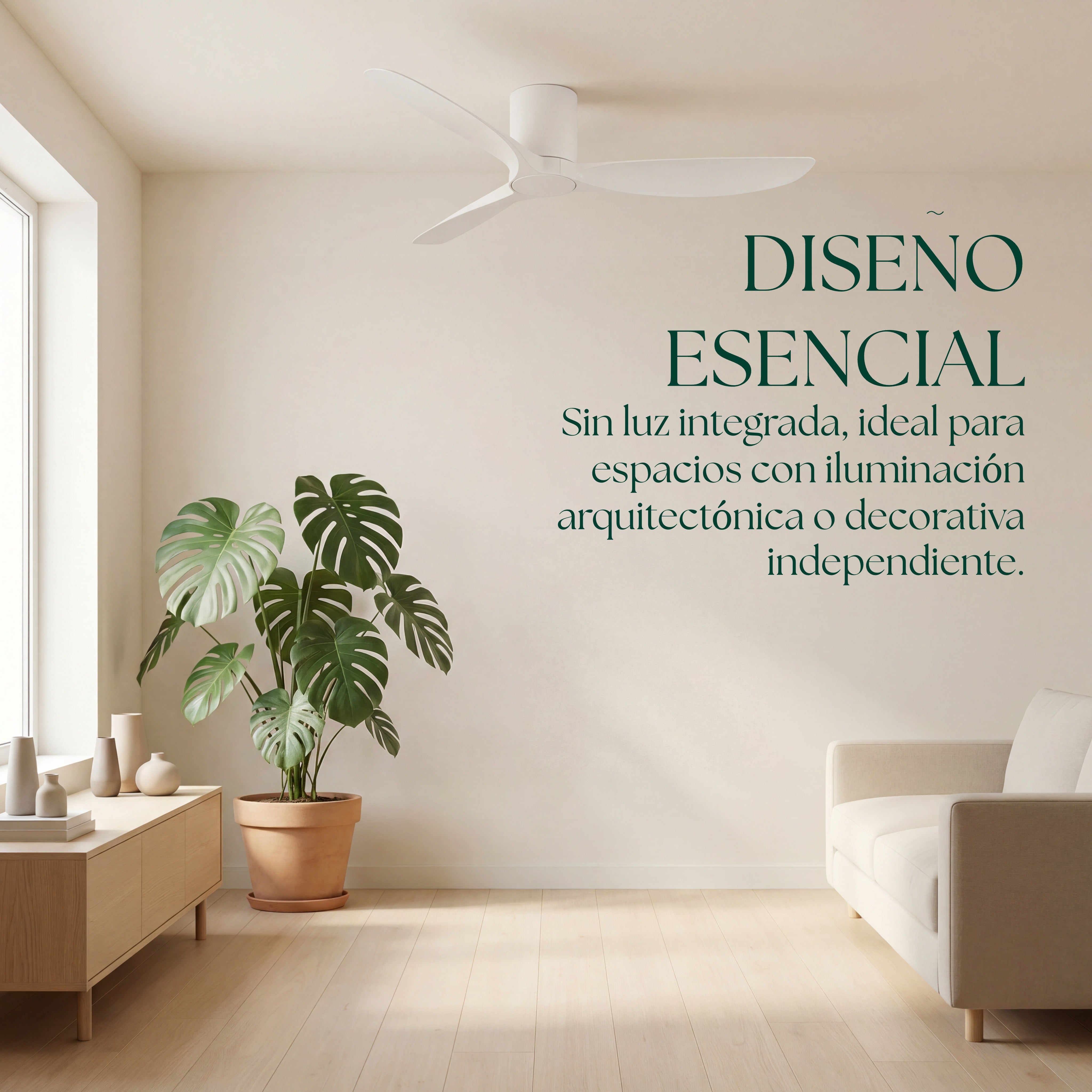 Ventilador de Techo Golfet de 132 cm (10–20 m²) – 3 Aspas ABS