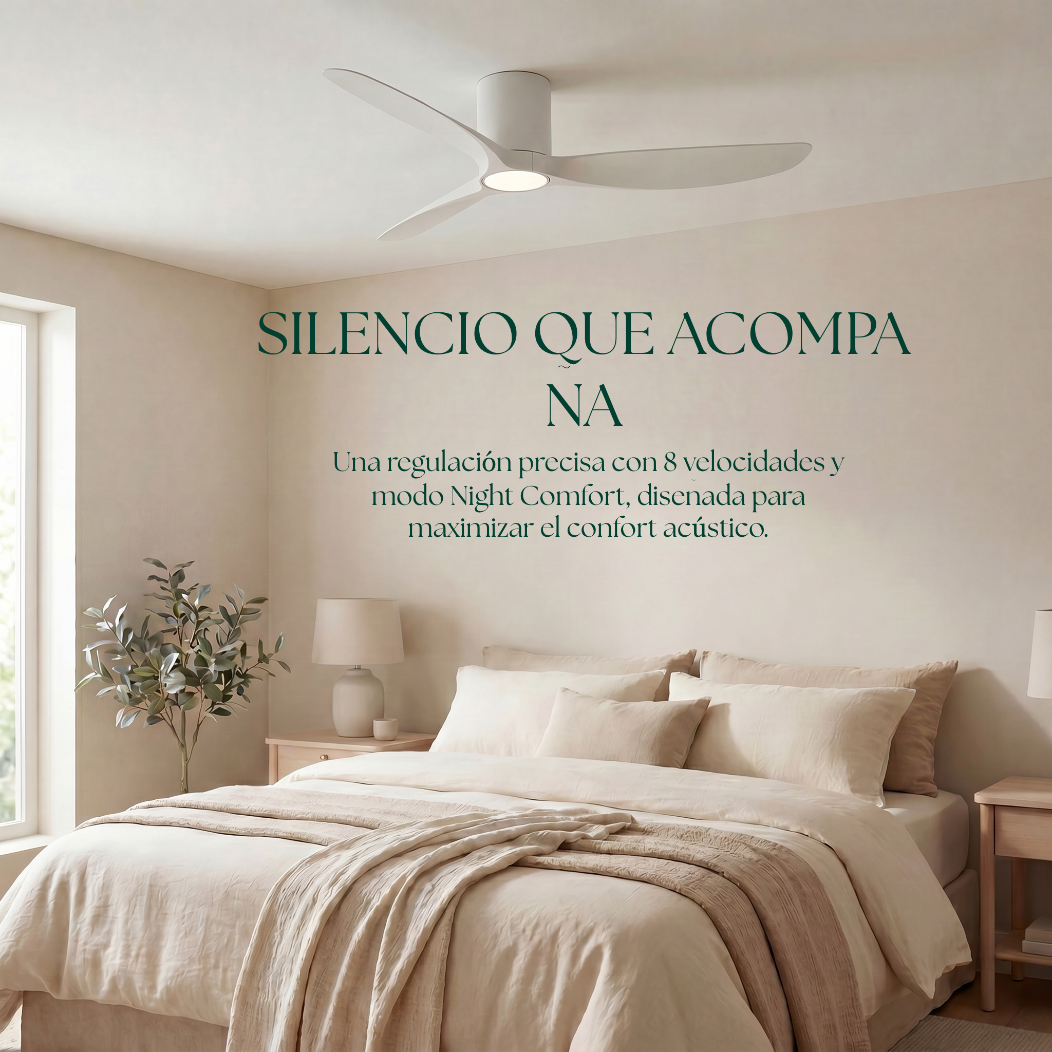 Ventilador de Techo Golfet de 132 cm (10–20 m²) – 3 Aspas ABS
