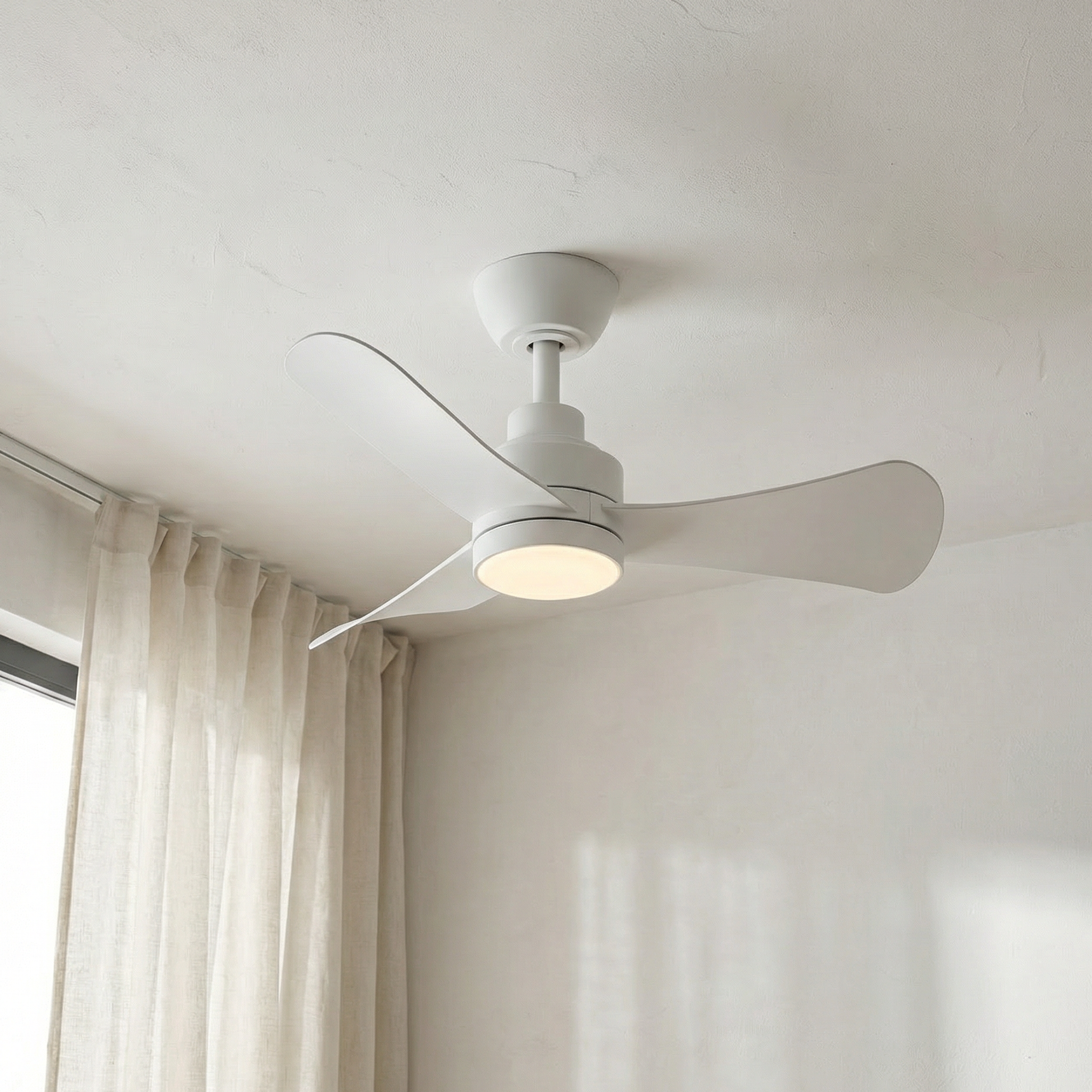 Turqueta Ventilatore da Soffitto 83 cm (<8 m²) – 3 Pale in ABS con Luce LED, Compatto