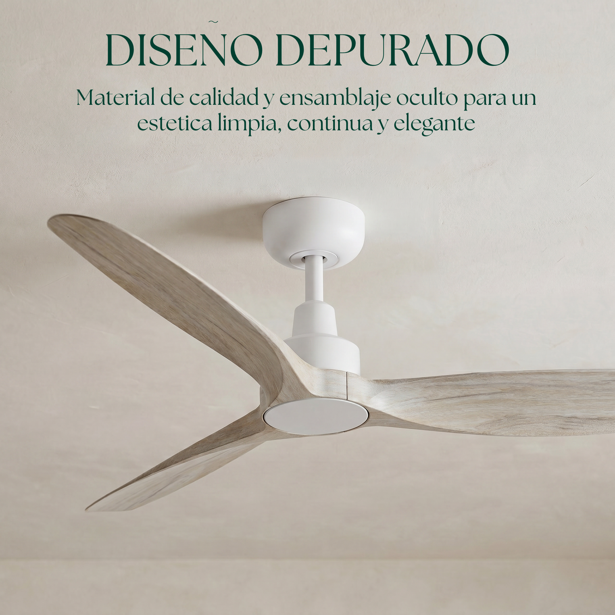 Marea 132 cm Ventilador de Techo (10–25 m²) – 3 Aspas de ABS