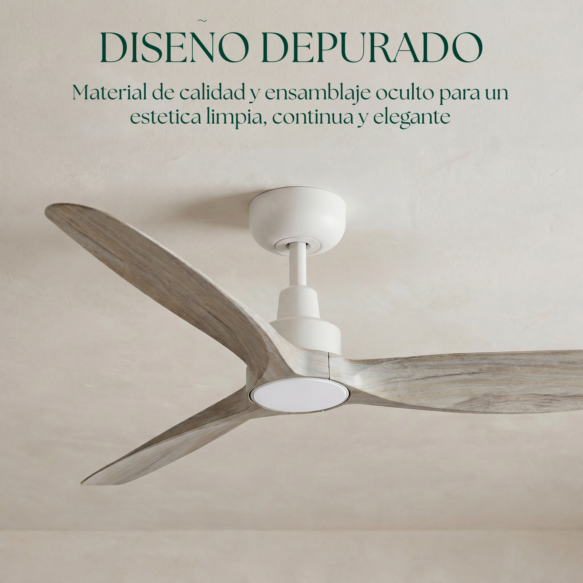 Marea 132 cm Ventilador de Techo (10–25 m²) – 3 Aspas de ABS