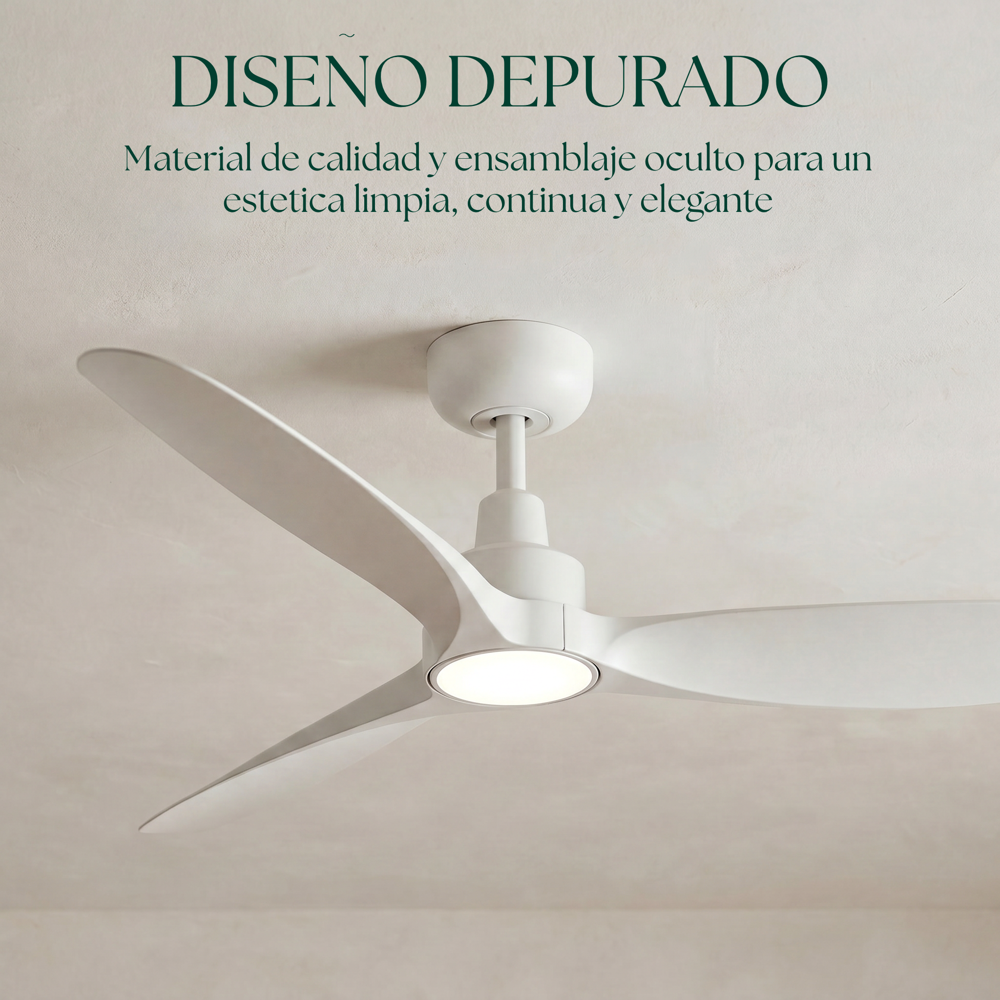 Marea 132 cm Ventilador de Techo (10–25 m²) – 3 Aspas de ABS