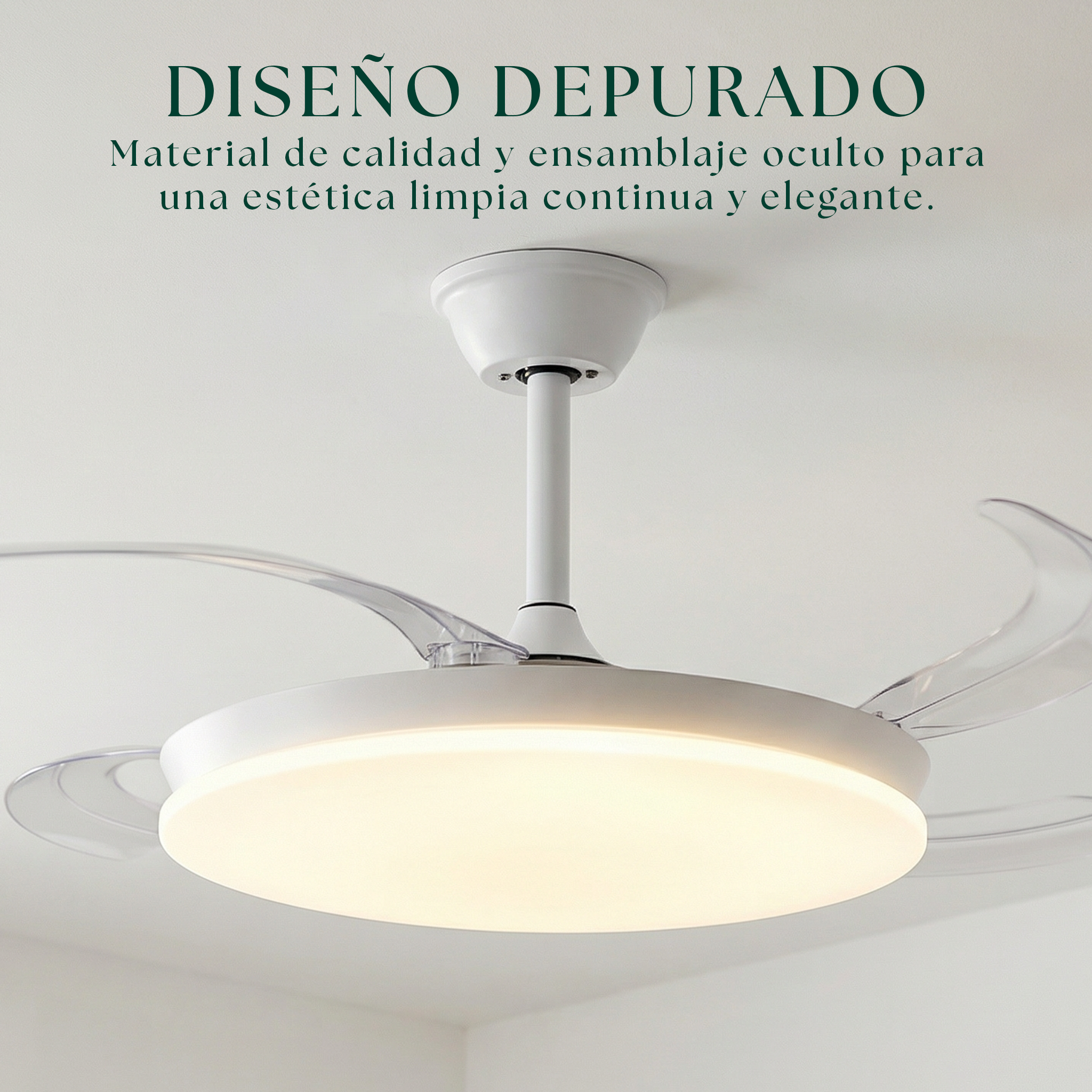 Milos Ventilatore da Soffitto 55 cm (6–15 m²) – Compatto con Luce LED