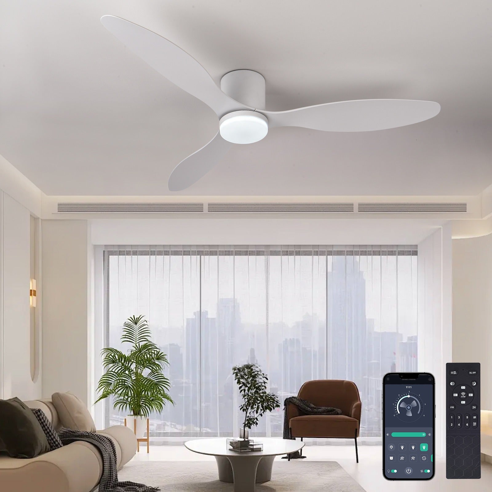 Ventilador de techo Binibeca de 132 cm y 3 aspas