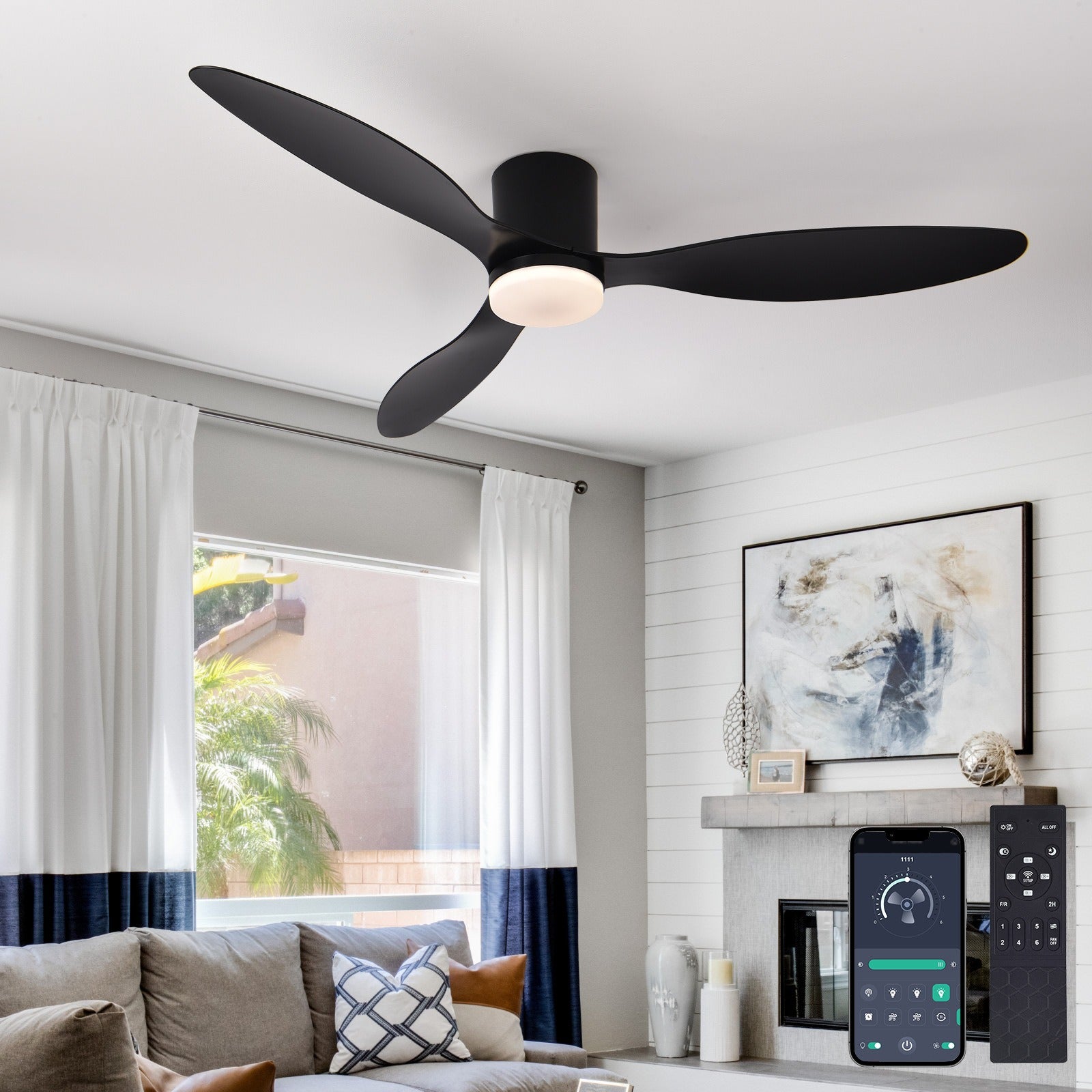 Ventilador de techo Binibeca de 132 cm y 3 aspas